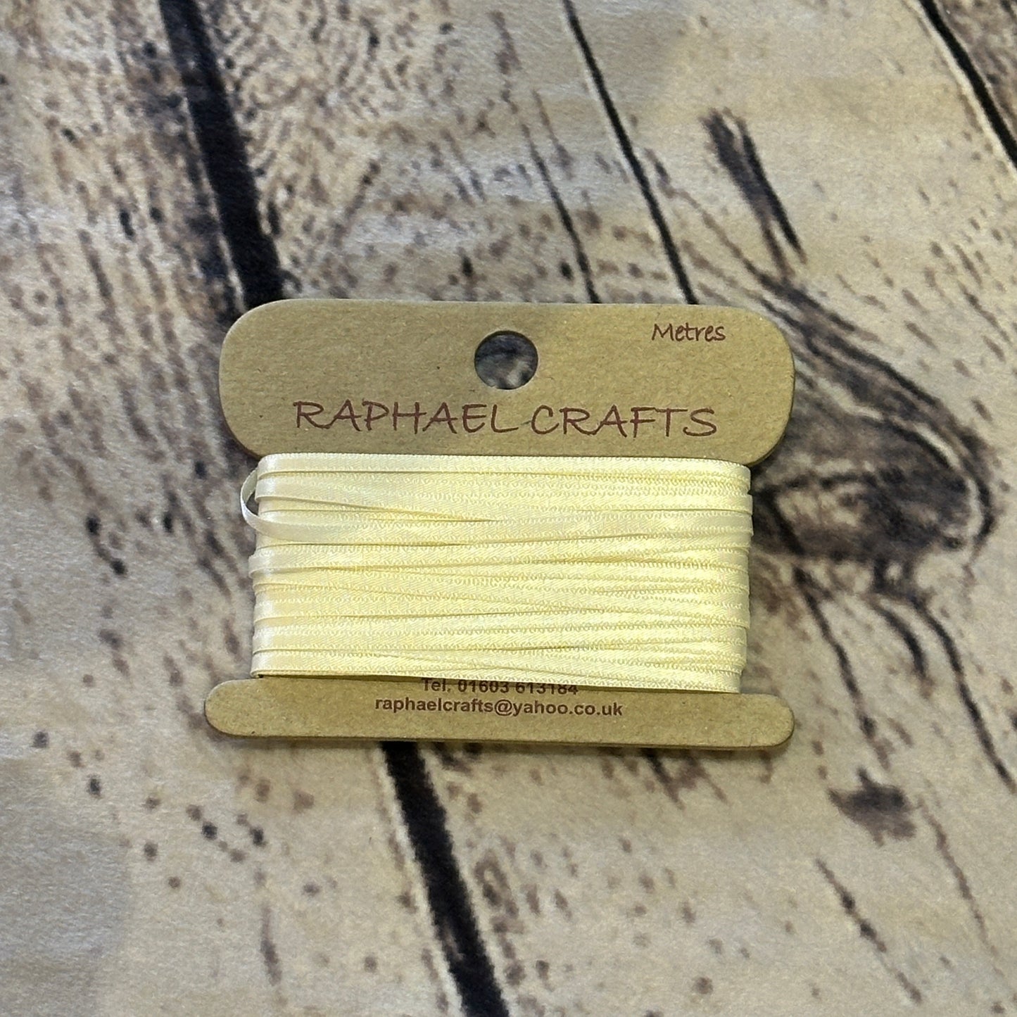 Double Faced Cream Satin Pattern 1/8 Inch Wide Ribbon 10 Meters