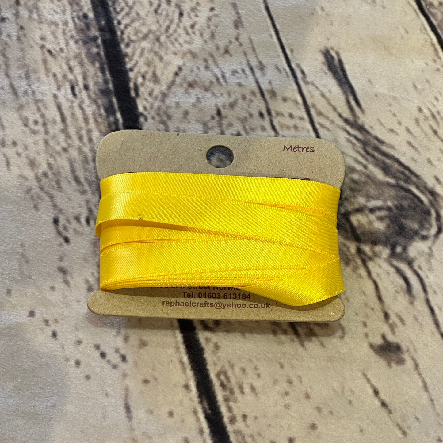 Double Faced Daffodil Yellow Satin Pattern 1/2 Inch Wide Ribbon 10 Meters