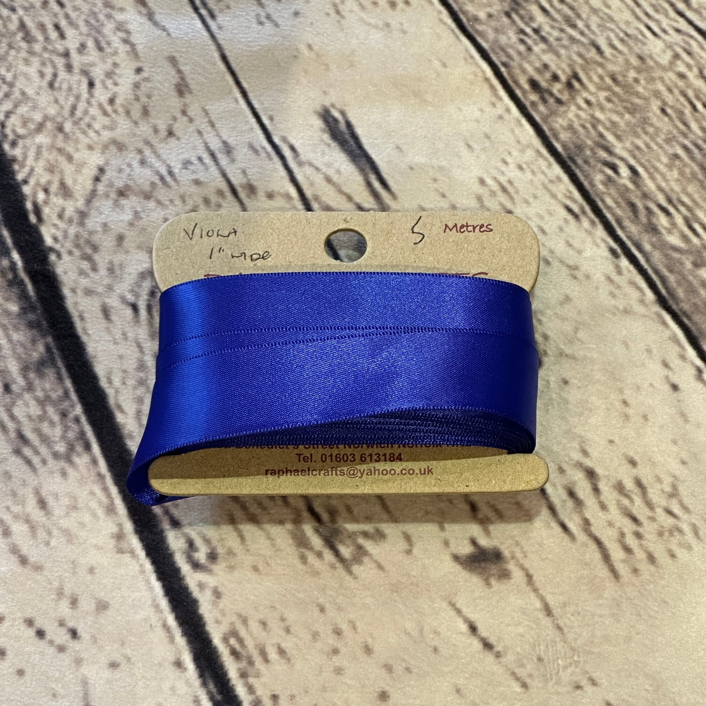 Double Faced Viola Satin Pattern 1 Inch Wide Ribbon 5 Meters