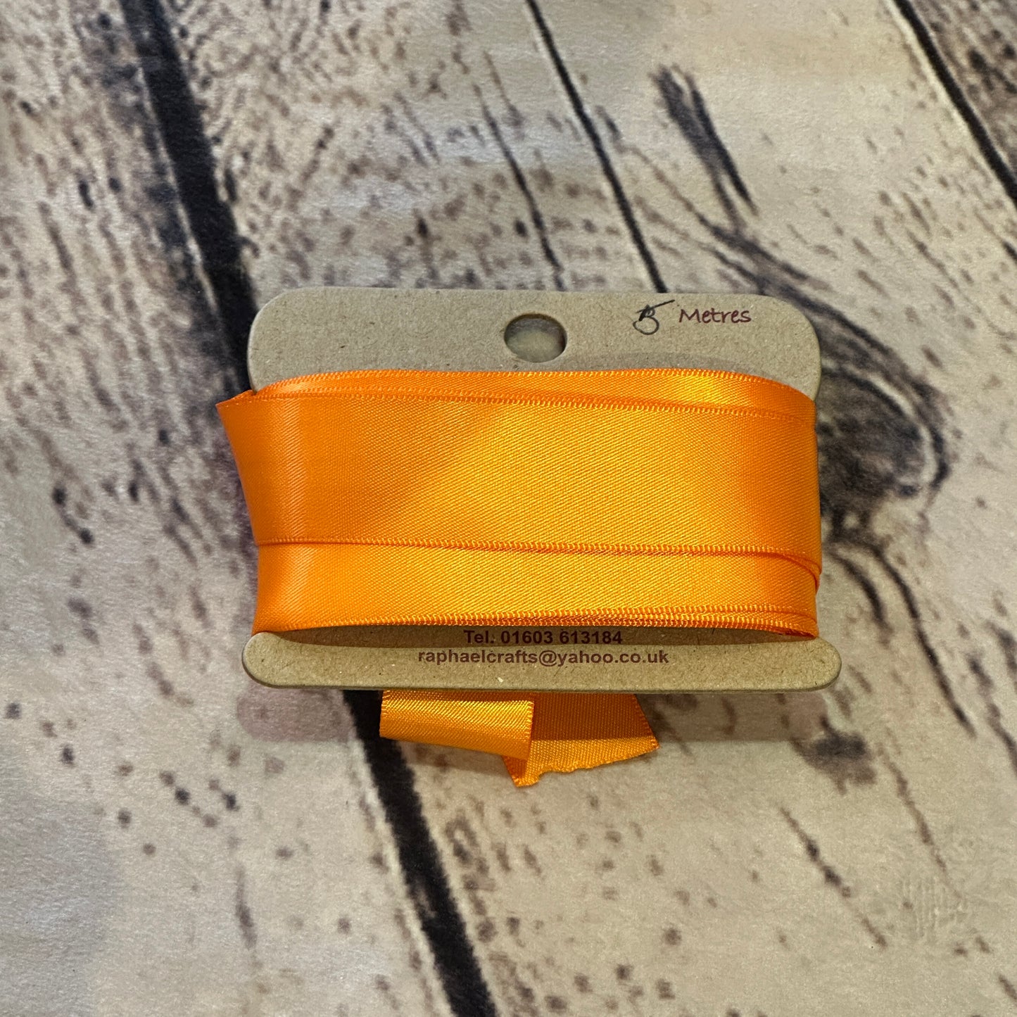 Double Faced Tangerine Orange Satin Pattern 1 Inch Wide Ribbon 5 Meters