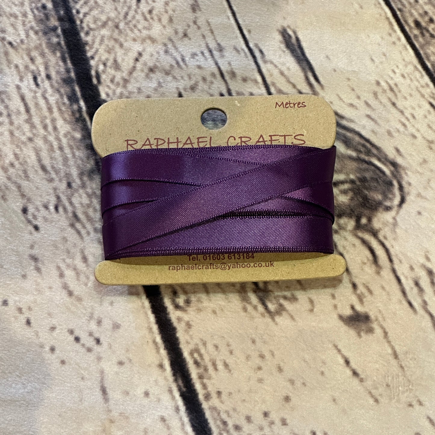 Double Faced Plum Satin Pattern 1/2 Inch Wide Ribbon 10 Meters
