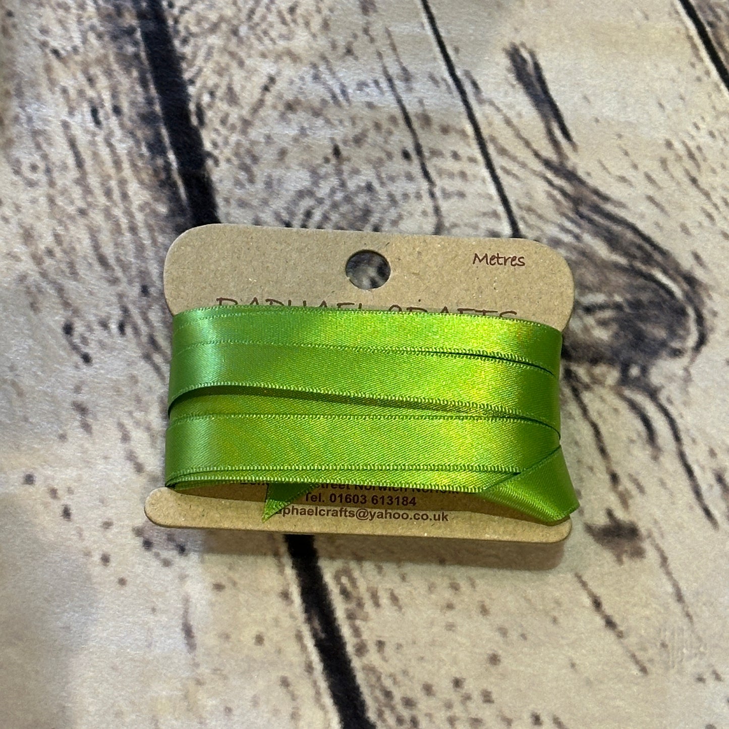 Double Faced Kiwi Satin Pattern 1/2 Inch Wide Ribbon 10 Meters