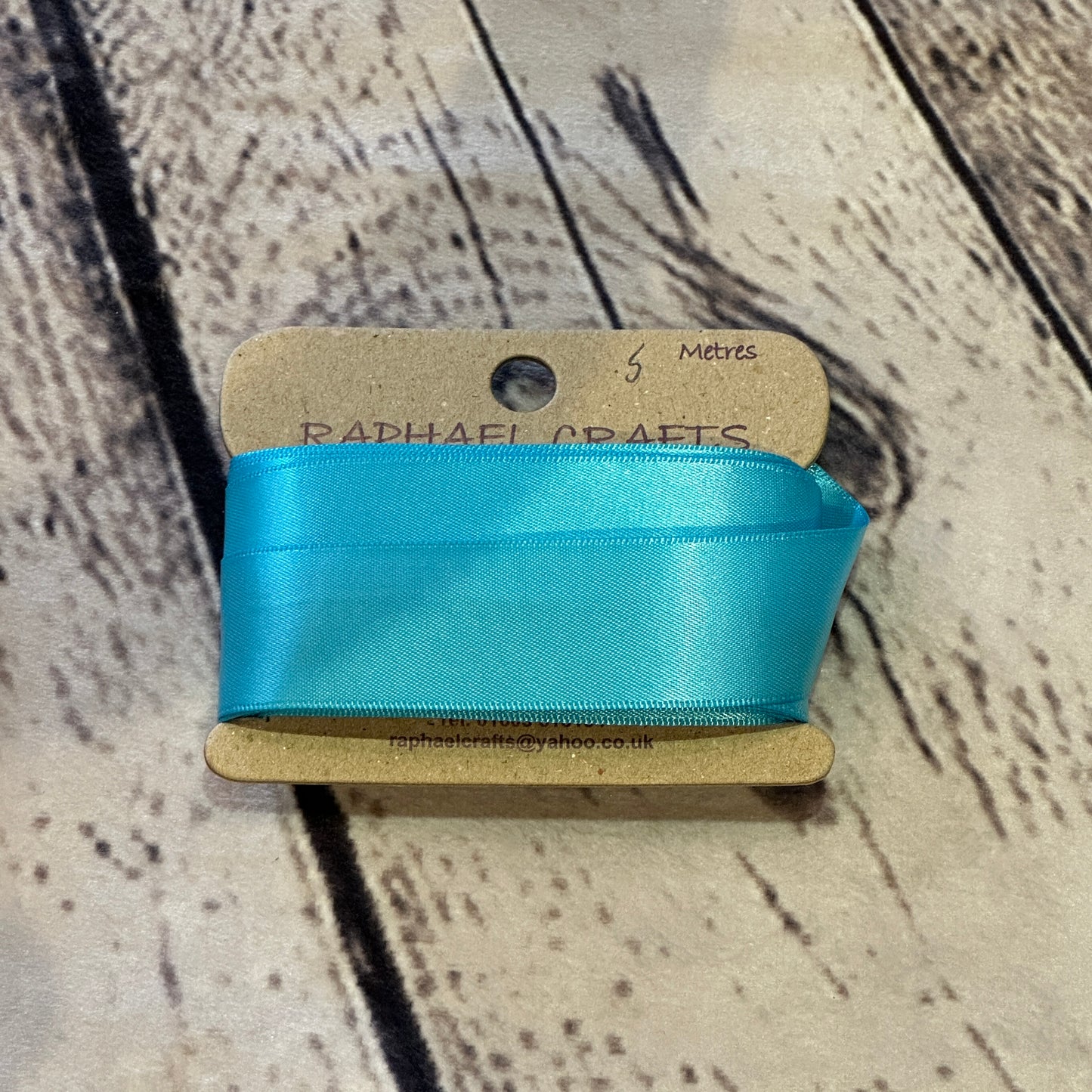 Double Faced Turquoise Satin Pattern 1 Inch Wide Ribbon 5 Meters