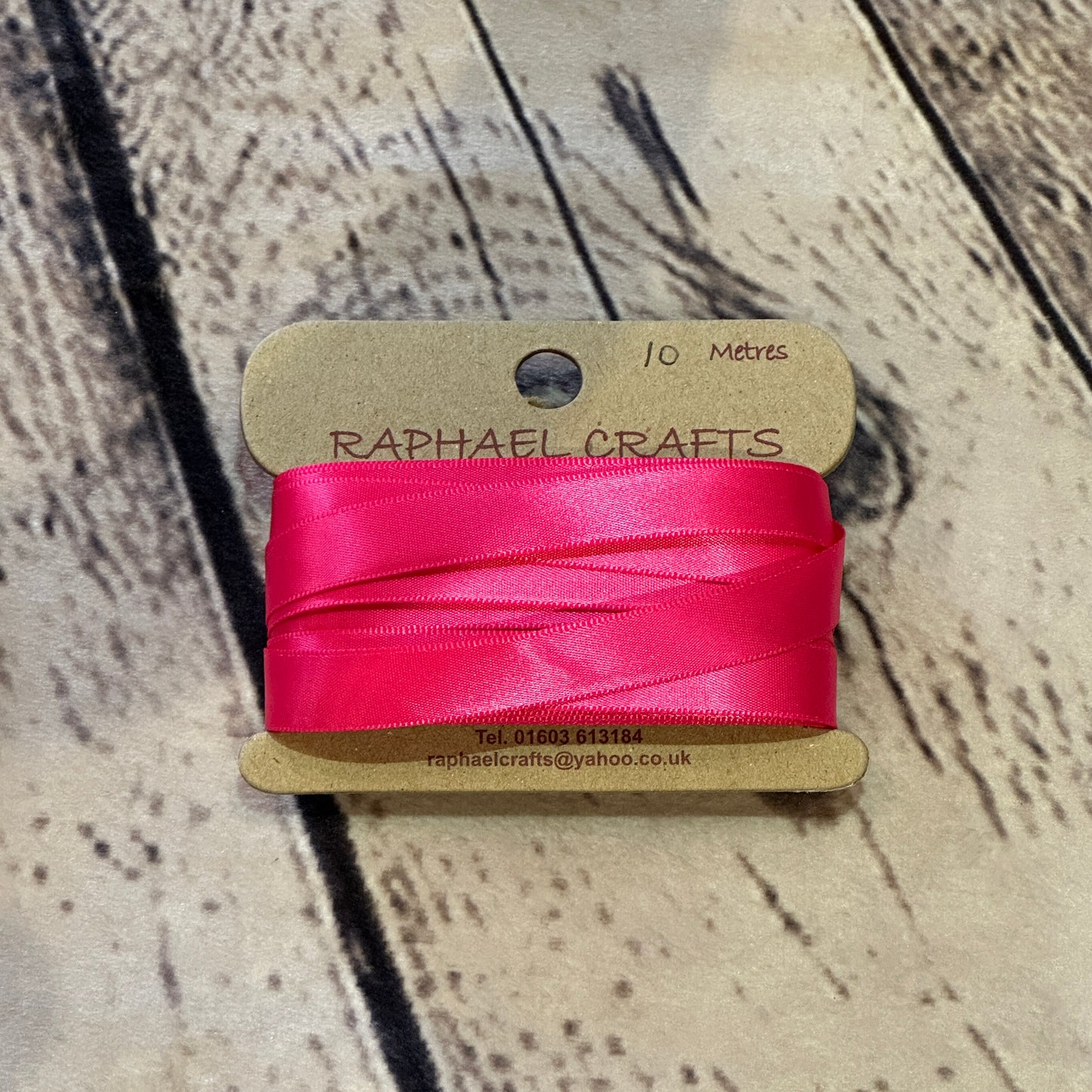 Single Faced Shocking Pink Satin Pattern 1/2 Inch Wide Ribbon 10 Meters