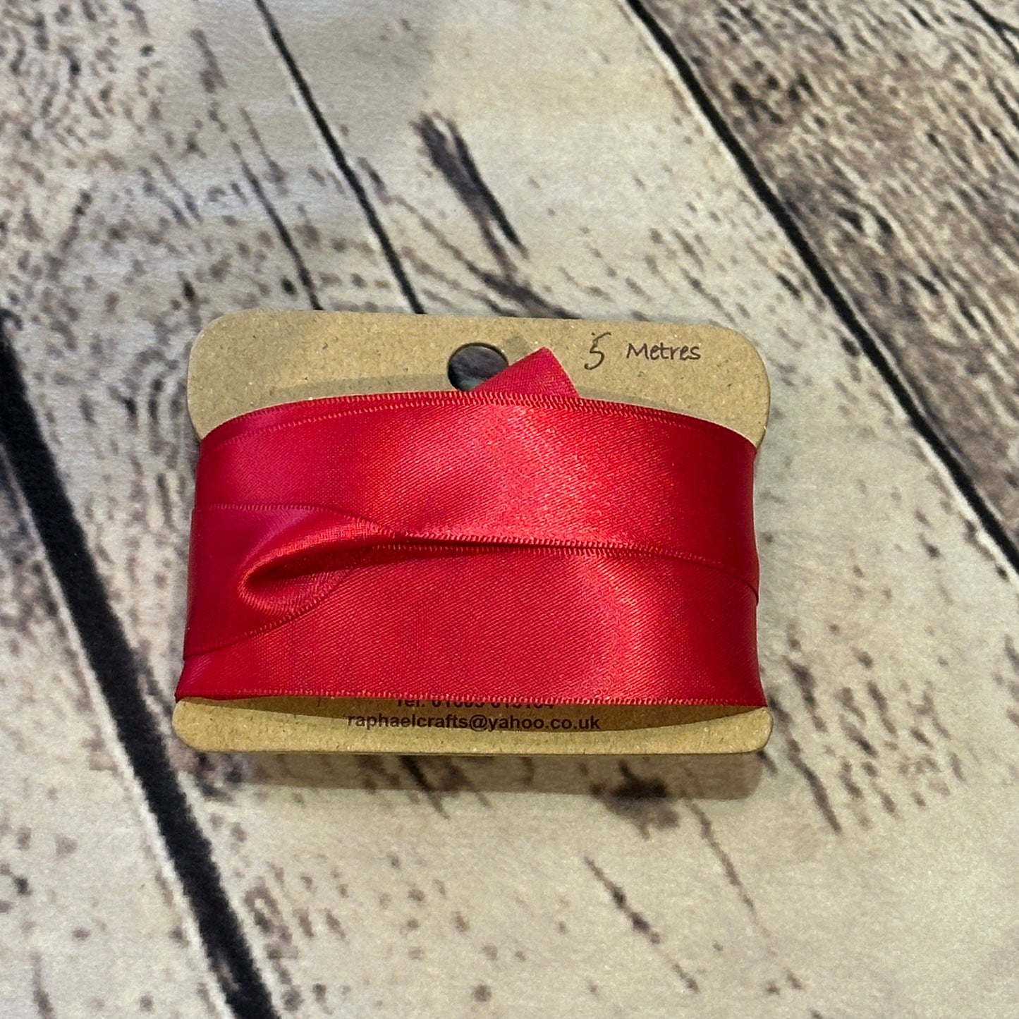 Double Faced Ruby Satin Pattern 1 Inch Wide Ribbon 5 Meters