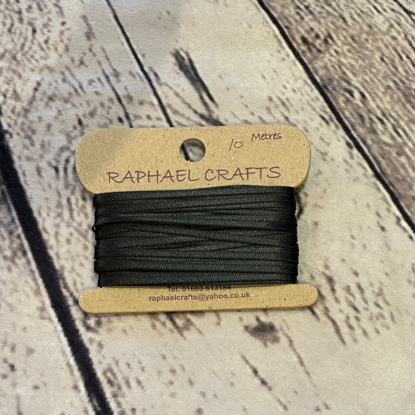 Double Faced Black Satin Pattern 1/8 Inch Wide Ribbon 10 Meters