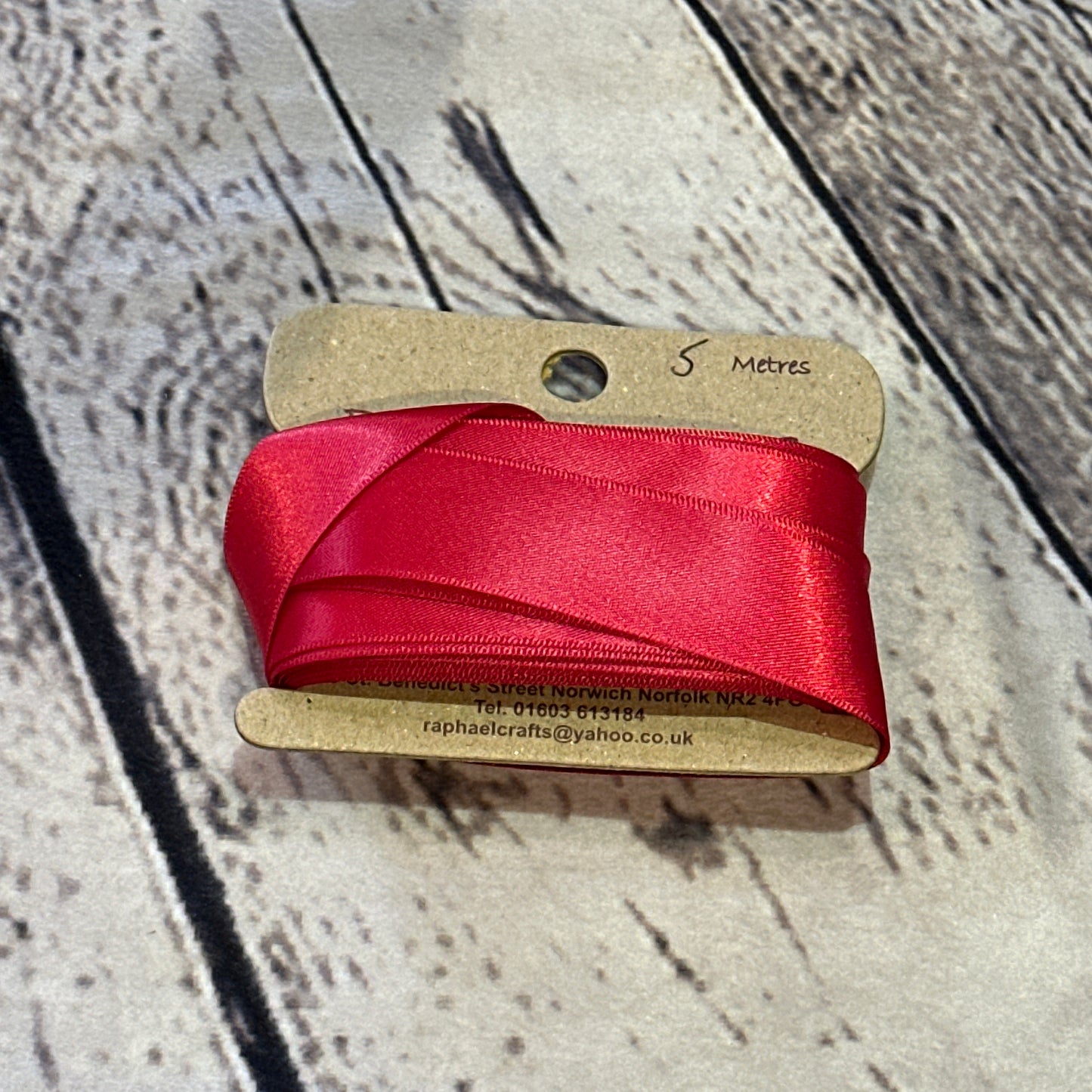 Double Faced Ruby Satin Pattern 1 Inch Wide Ribbon 5 Meters