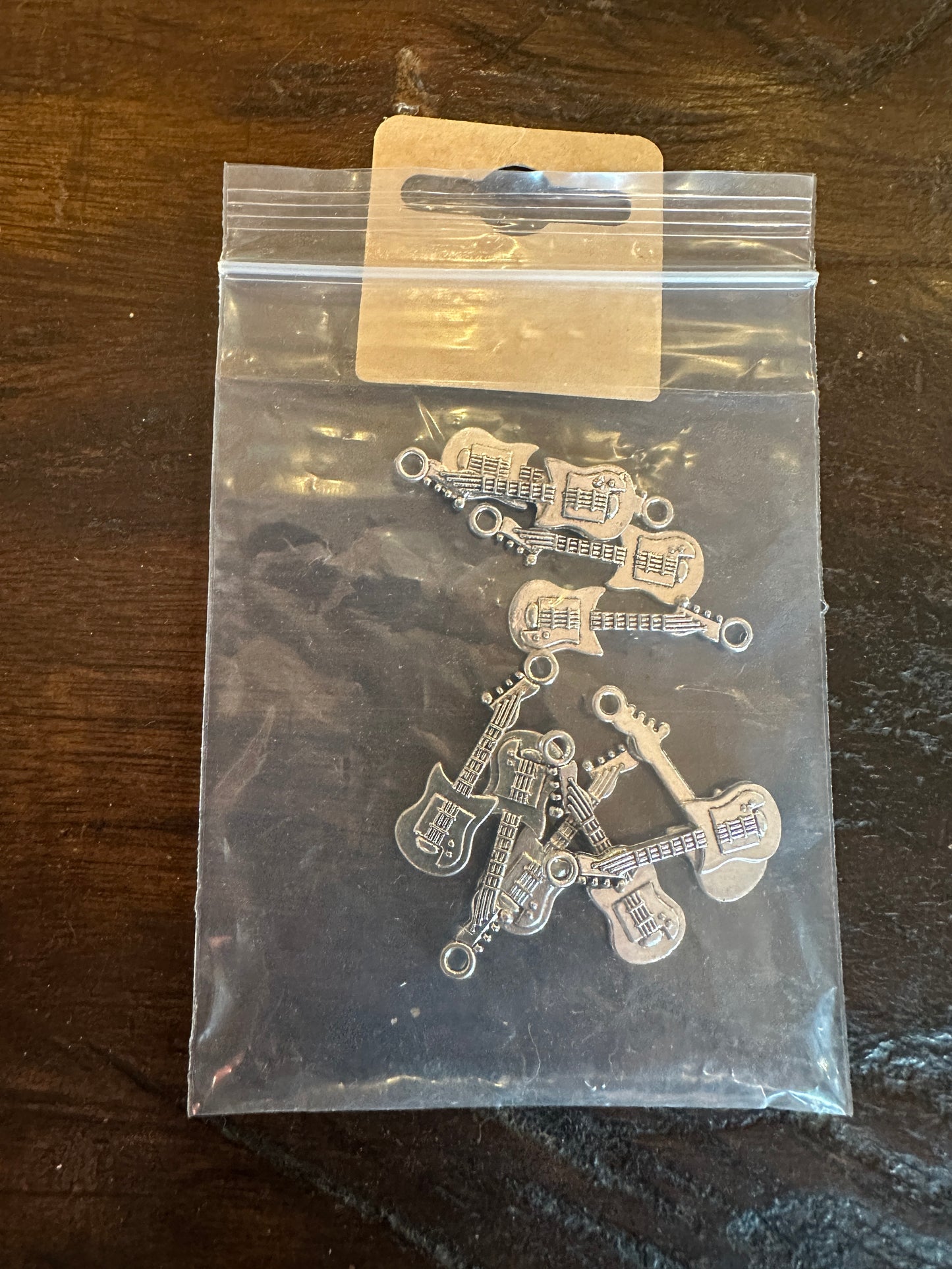 Jewellery Making Guitar Charms Pack Of 10 Silver Colour