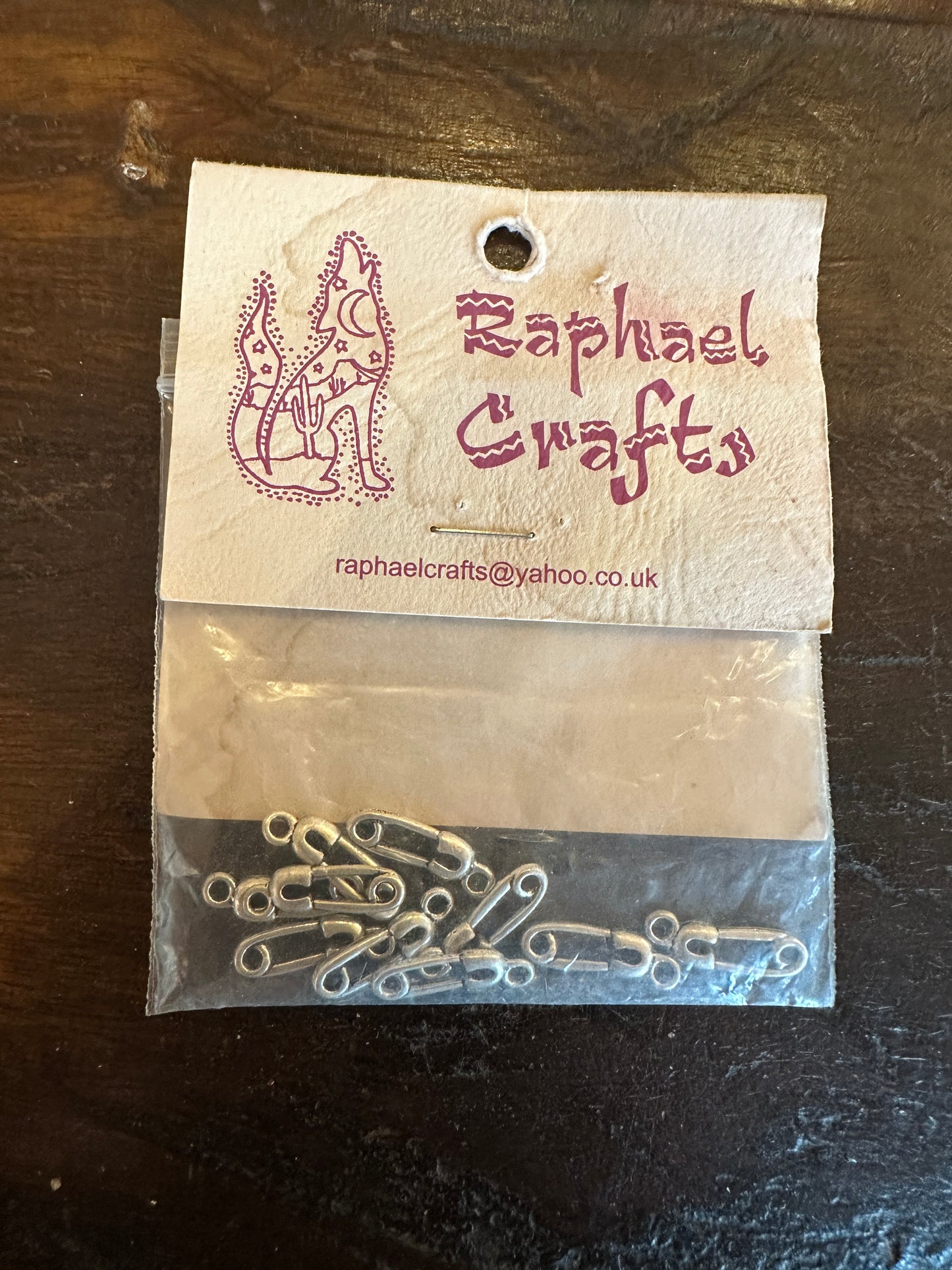 Jewellery Making Safety Pin Charms Pack Of 10 Silver Colour