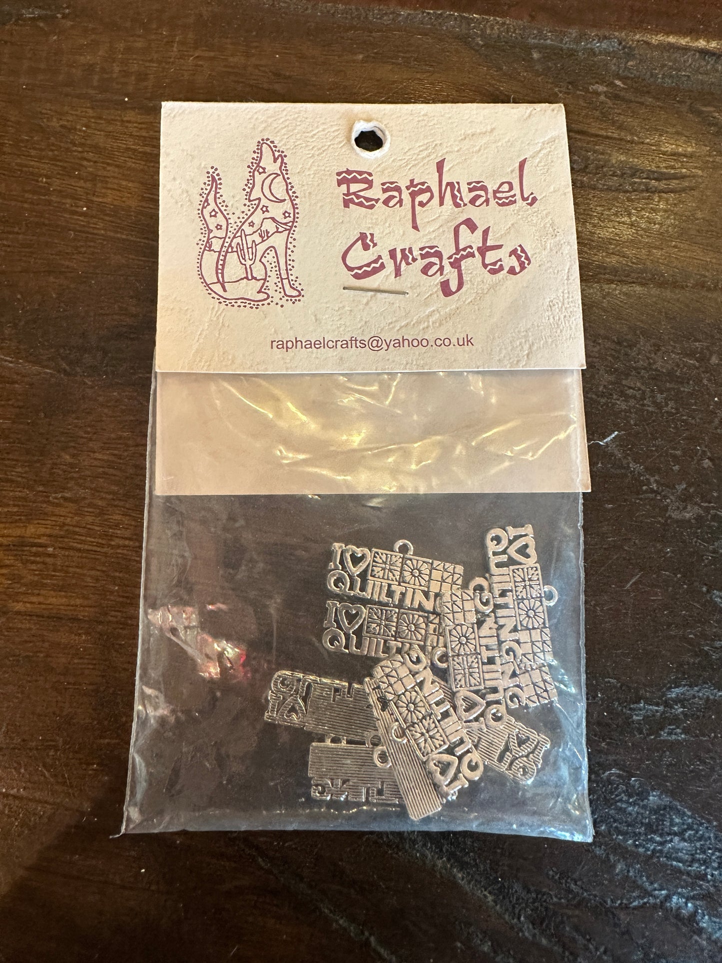 Jewellery Making I Love Quilting Charms Pack Of 10 Silver Colour