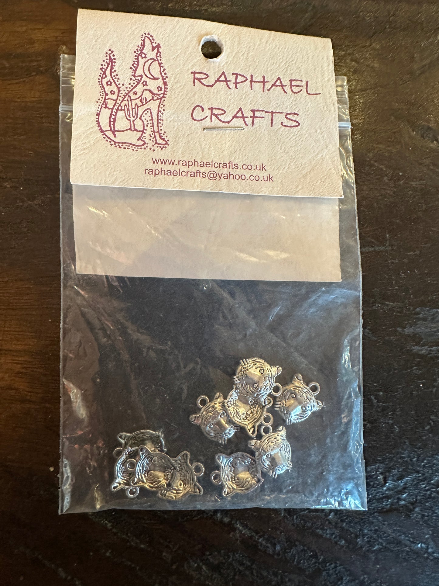 Jewellery Making Tiger Face Charms Pack Of 10 Silver Colour