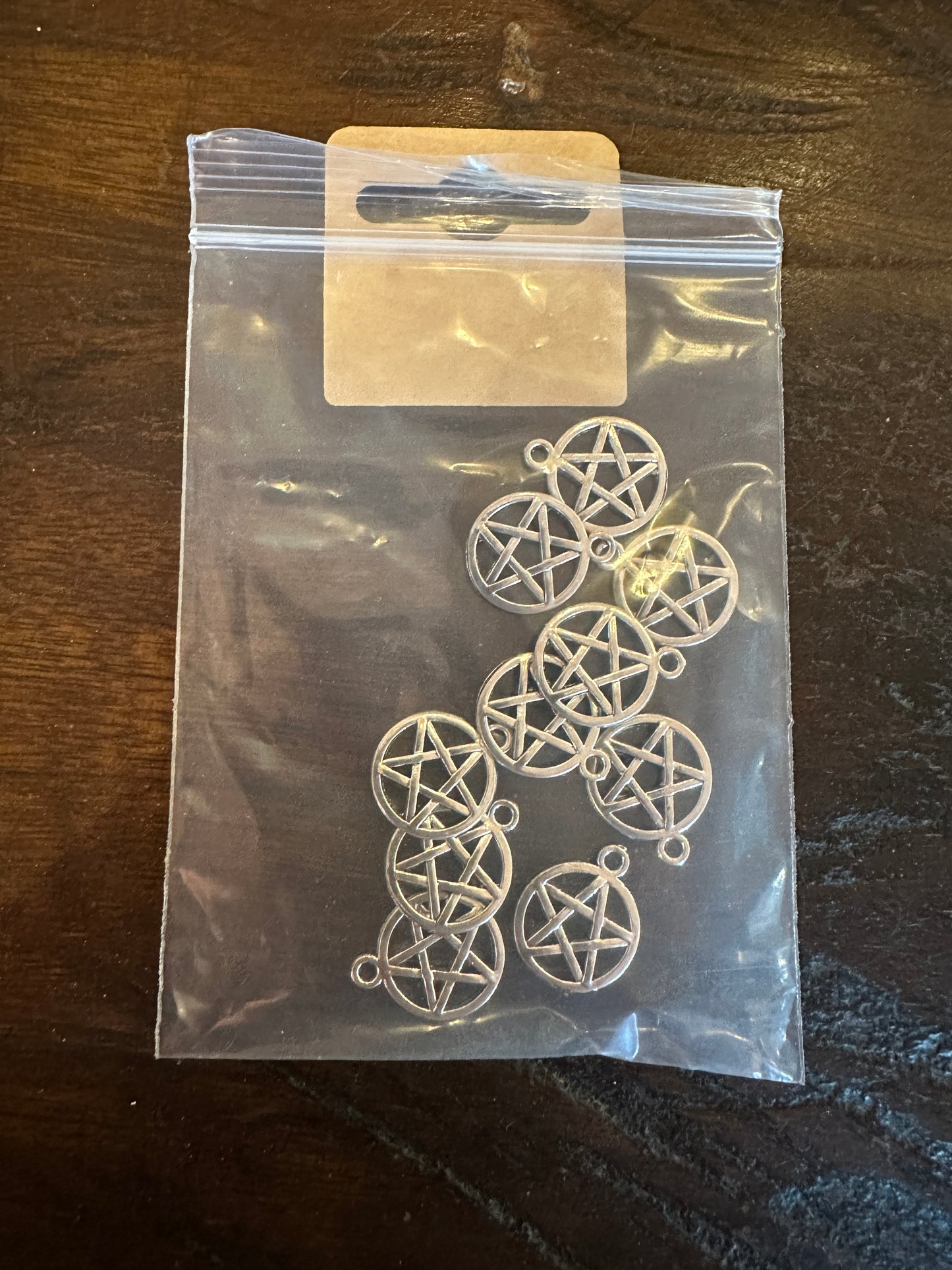 Jewellery Making Pentagram Charms Pack Of 10 Silver Colour