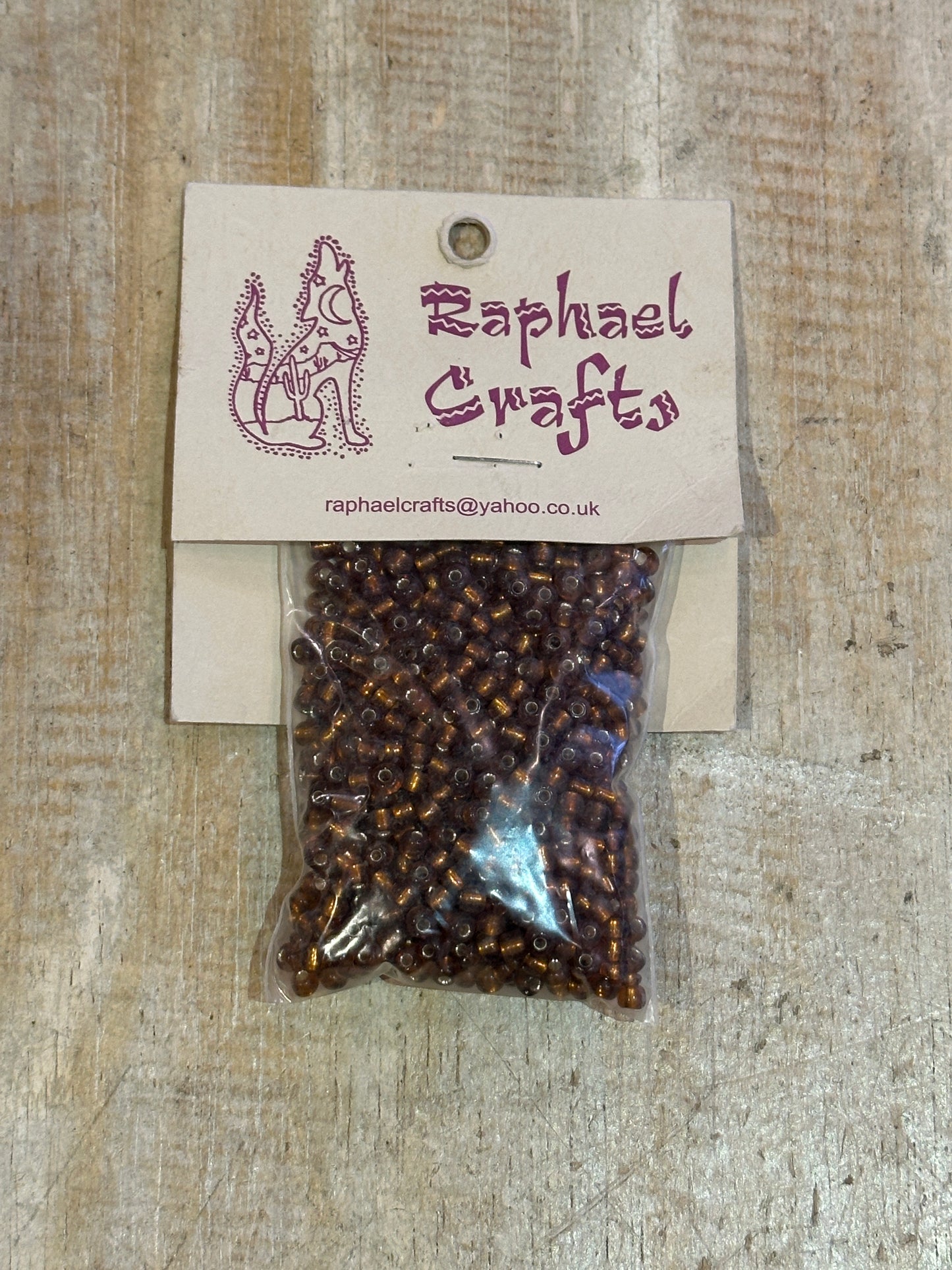 Glass Seed Beads Light Brown Silver Lined Size 6 50g