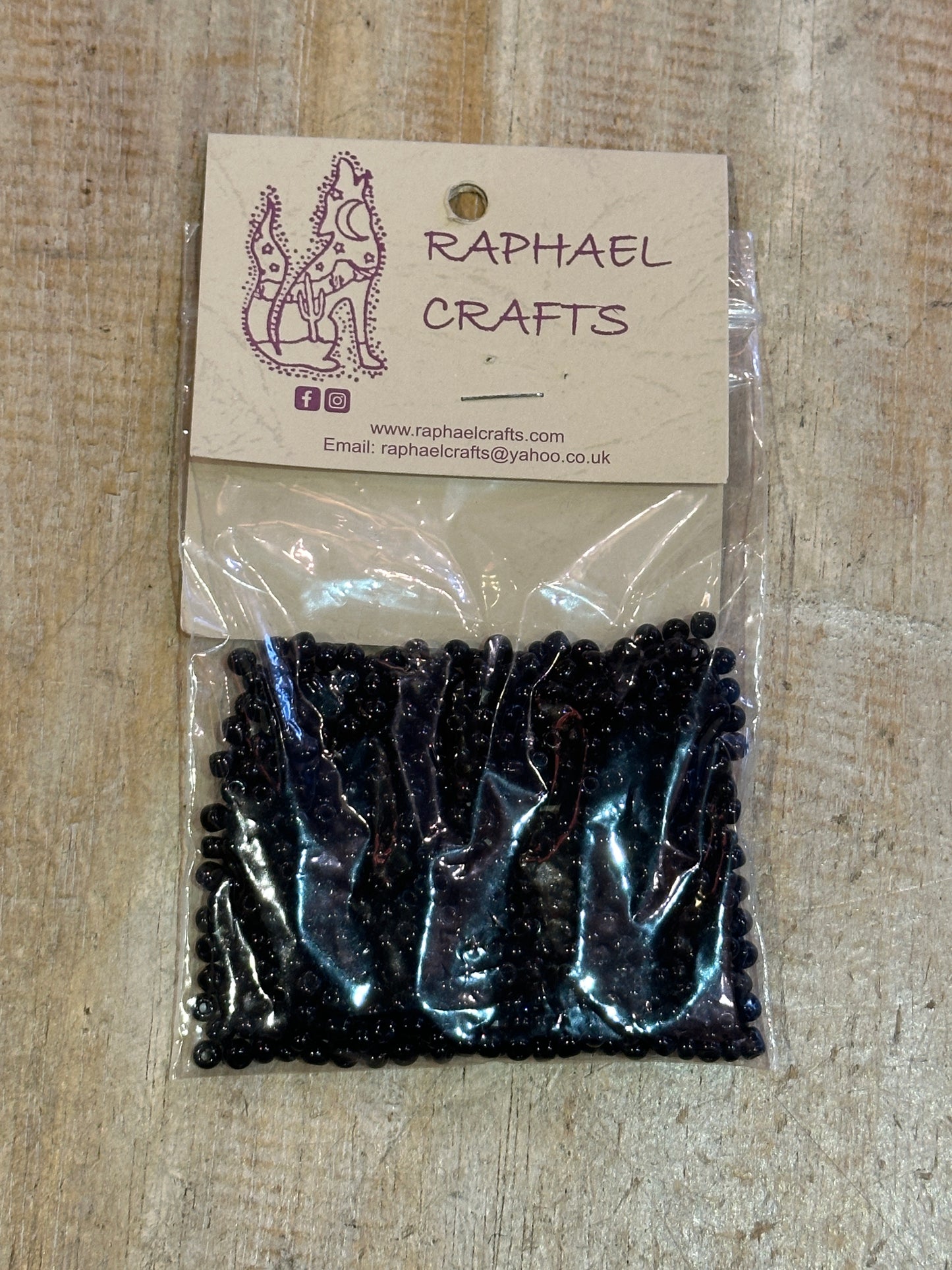 Glass Seed Beads Black Size 6 50g