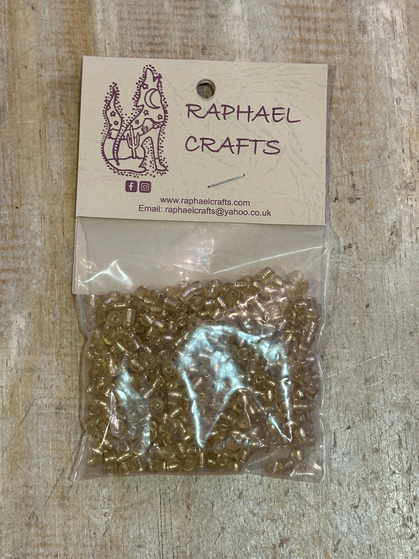 Glass Seed Beads Gold Silver Lined Size 6 50g