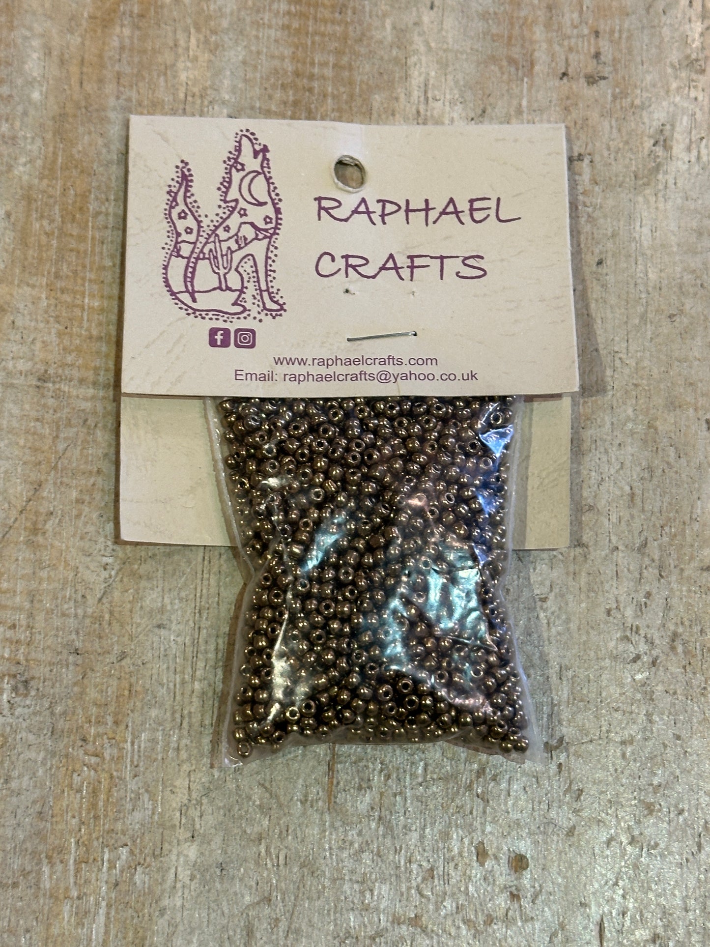 Glass Seed Beads Bronze Size 8 50g