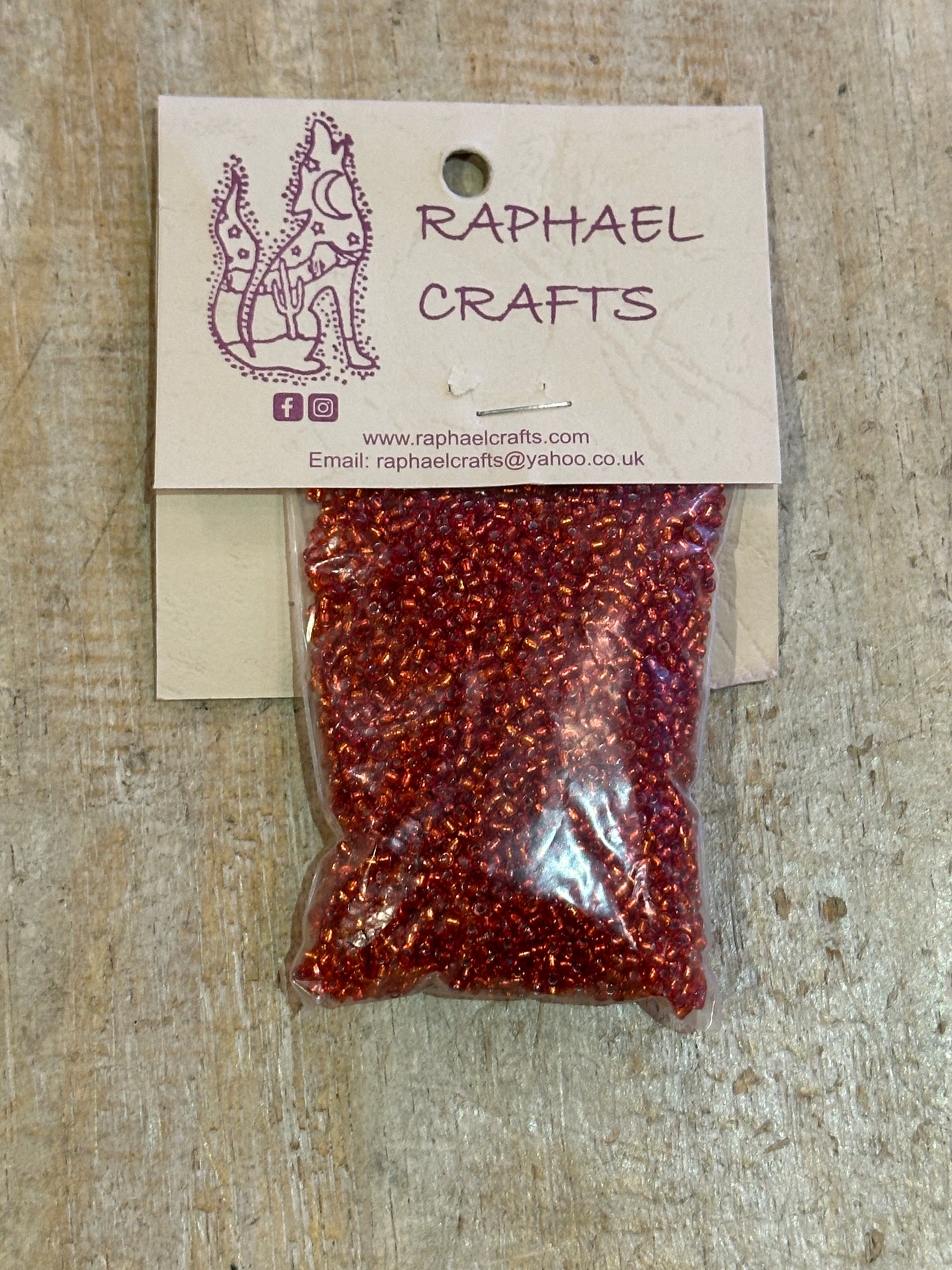 Glass Seed Beads Reddy Orange Silver Lined Size 11 50g