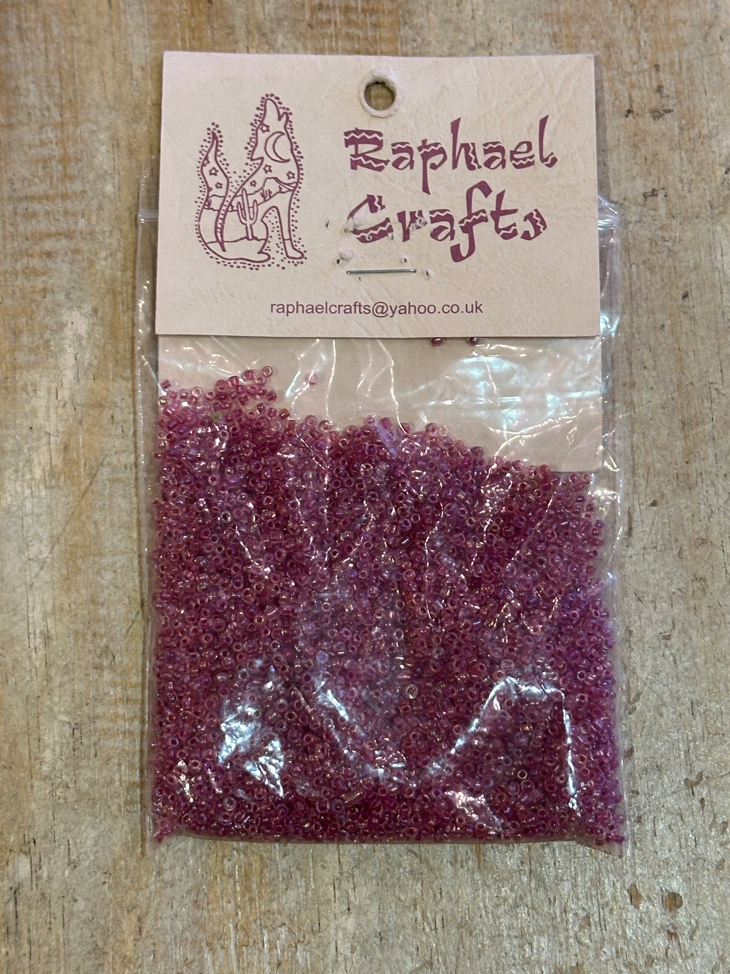Glass Seed Beads Raspberry Size 11 50g