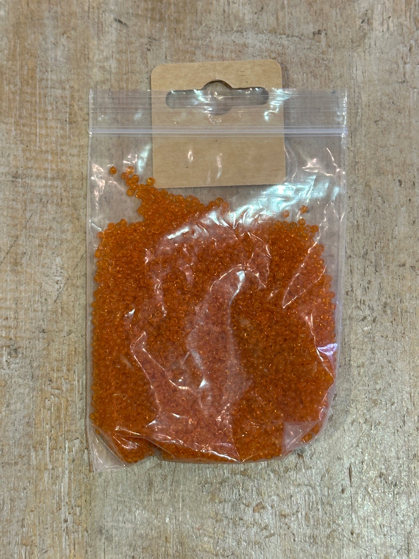 Glass Seed Beads Orange Translucent Size 11 50g