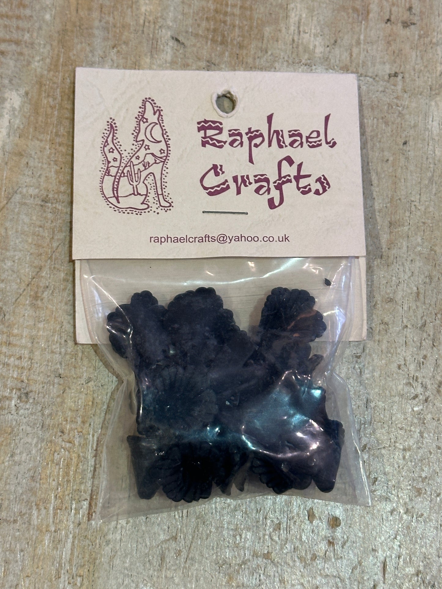 Lucite Beads Large Fuchsia Black Flower Shaped Pack Of 20