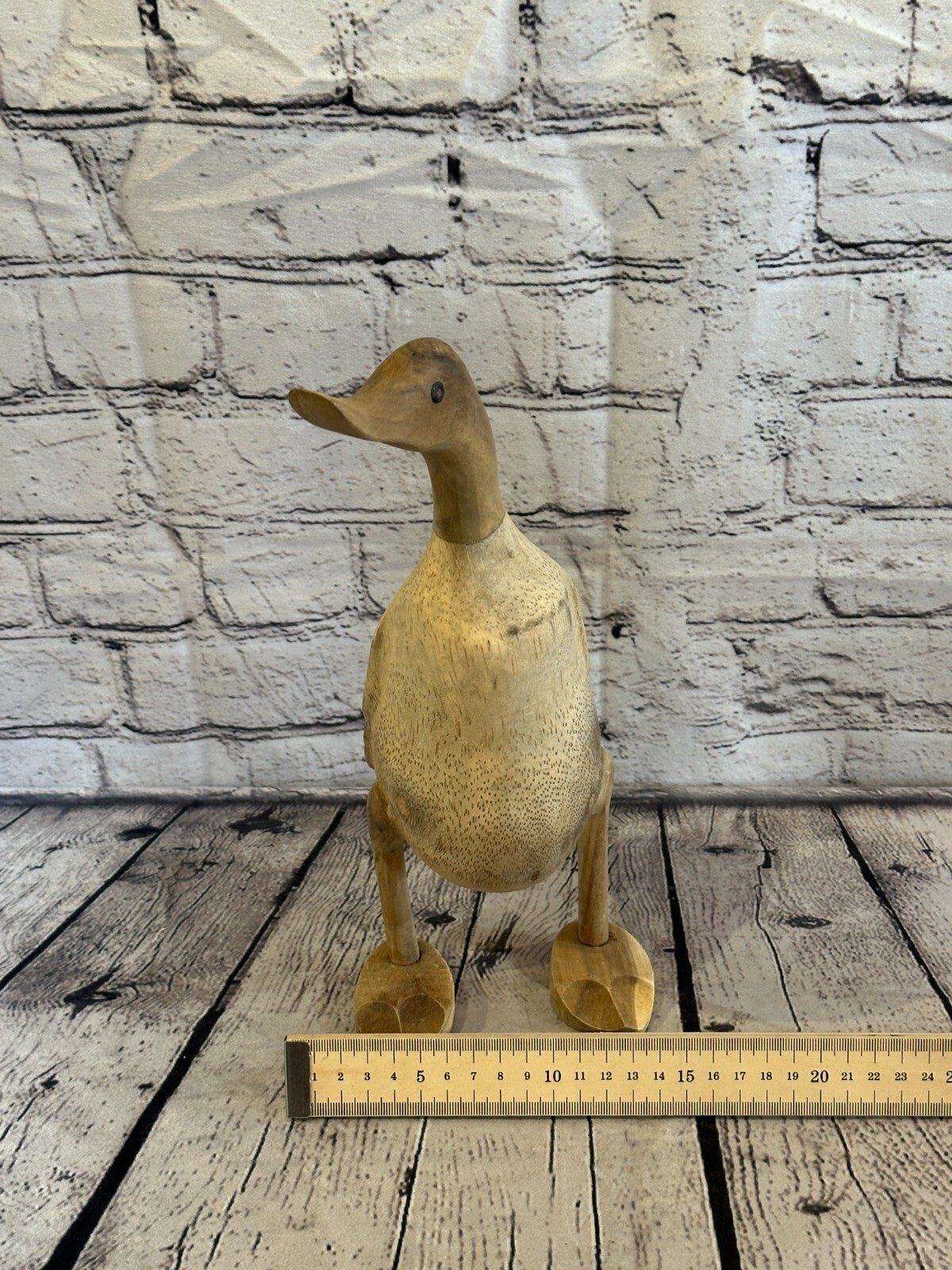 Looking Right 30cm Tall Wooden Hairy Duckling Baby Duck Bamboo Root Fairtrade