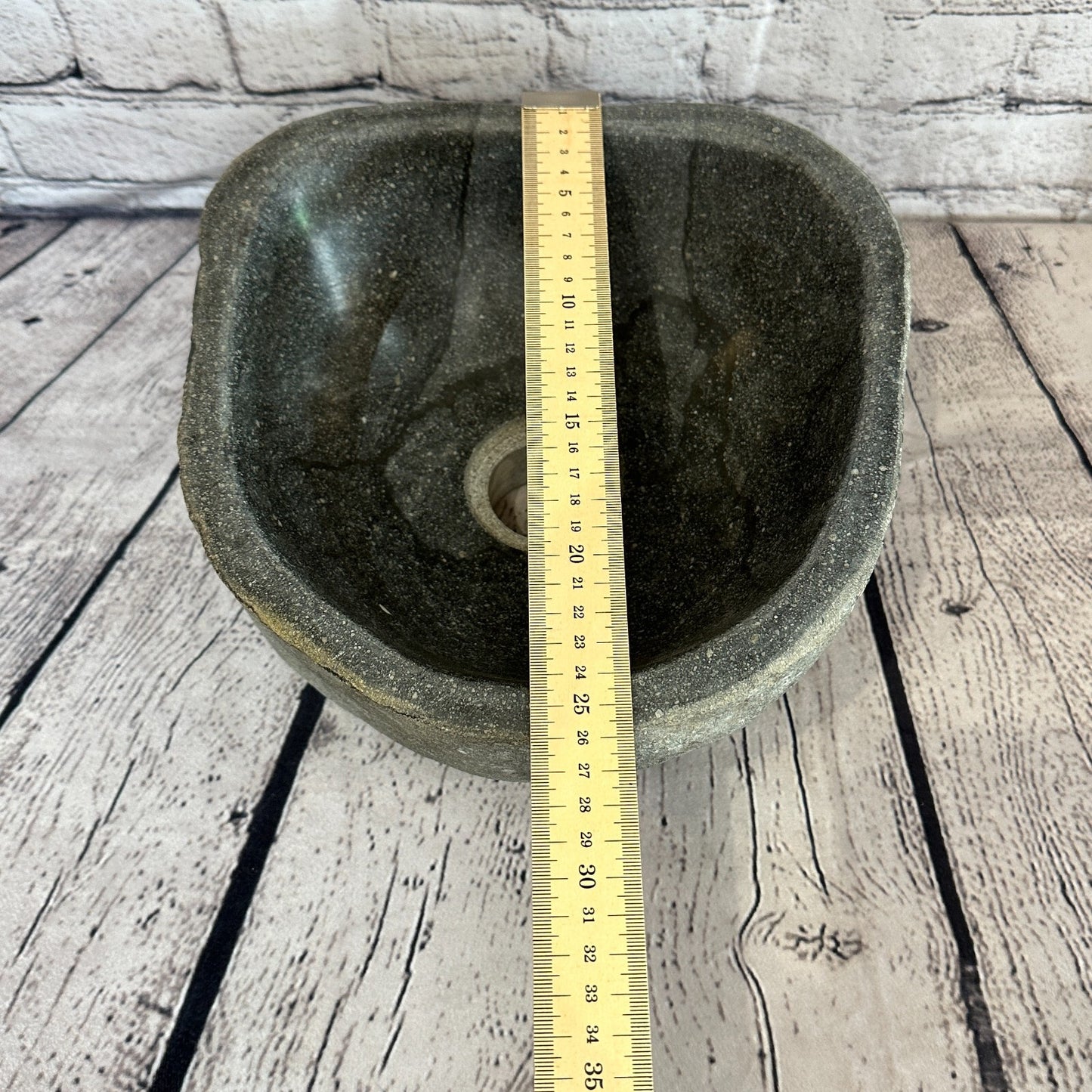 25cm x 26cm River Stone Sink Basin Bowl Natural for Bathroom Washroom Oval No 5