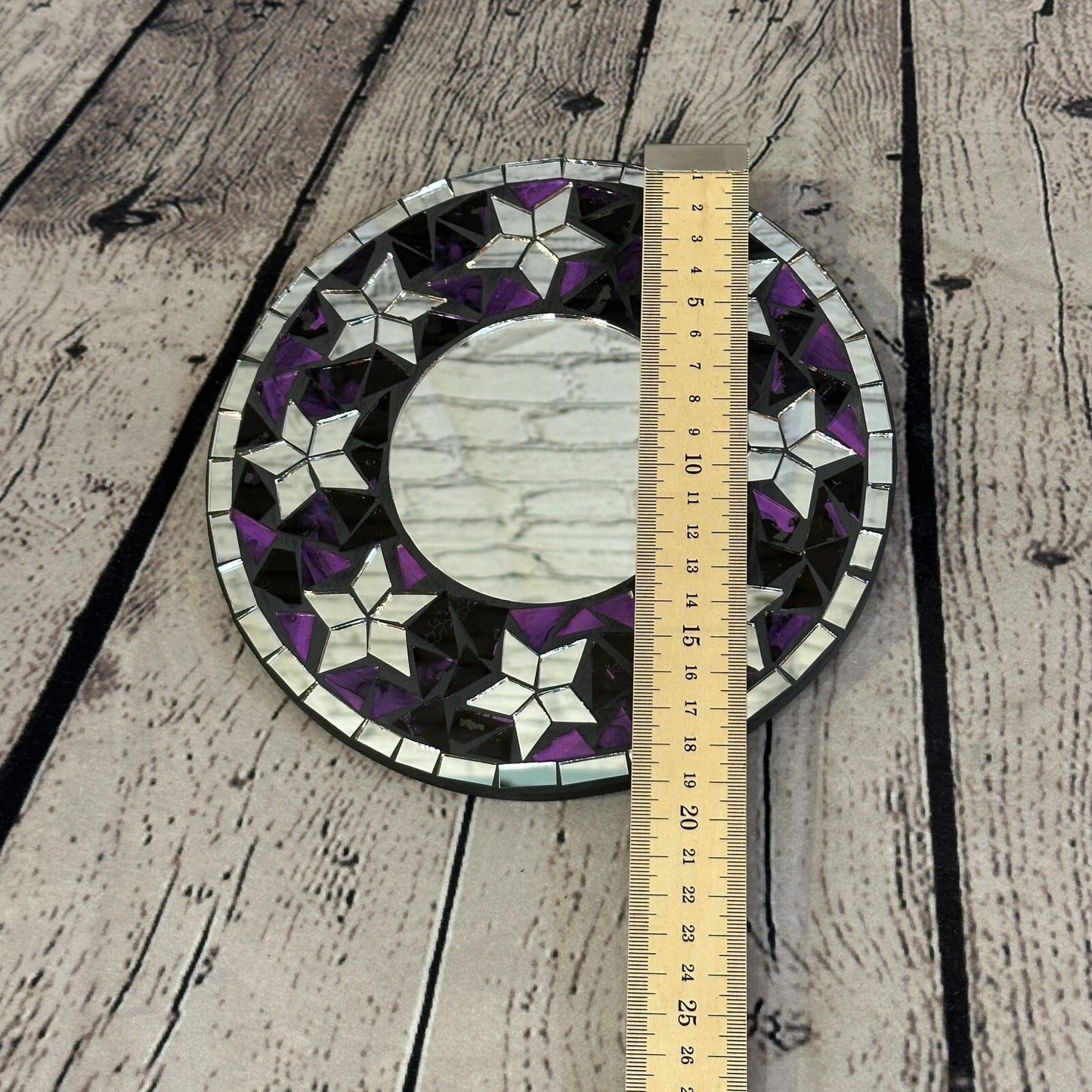 Purple Star Mosaic Tile Wall Mirror 20cm x 20cm 8 Inches Handmade New