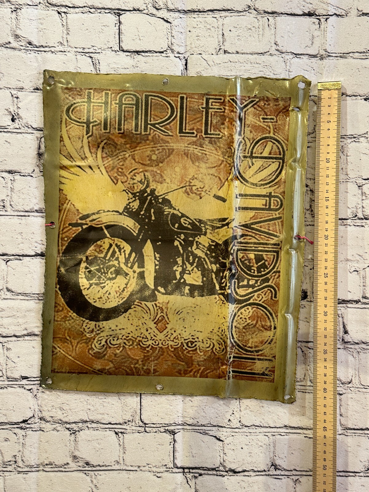 Motorbike Harley Davidson Advert Wall Plaque 42cm x 36cm Vintage Retro Tin Sign