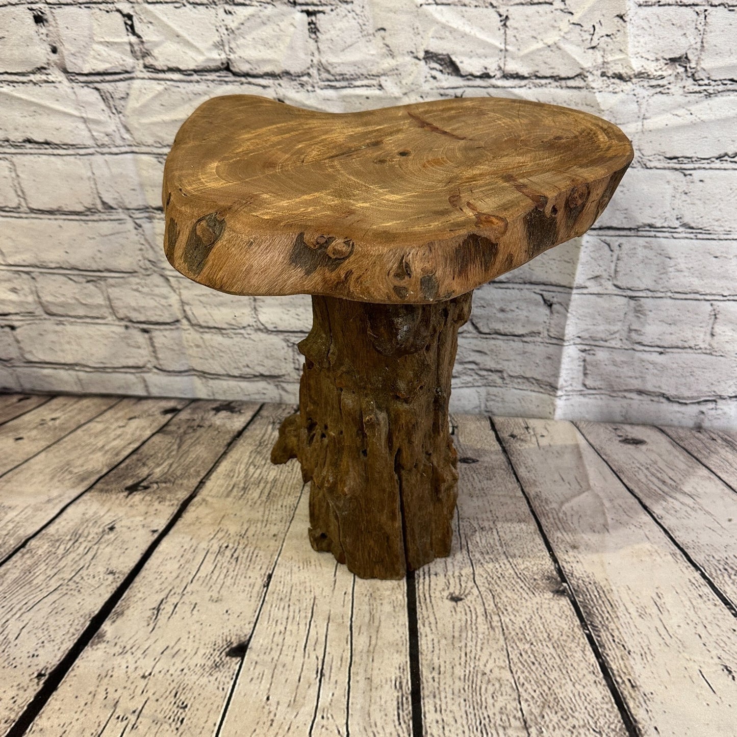31cm x 30cm Teak Root Wood Mushroom Coffee Table Side Table Home Furniture No 15