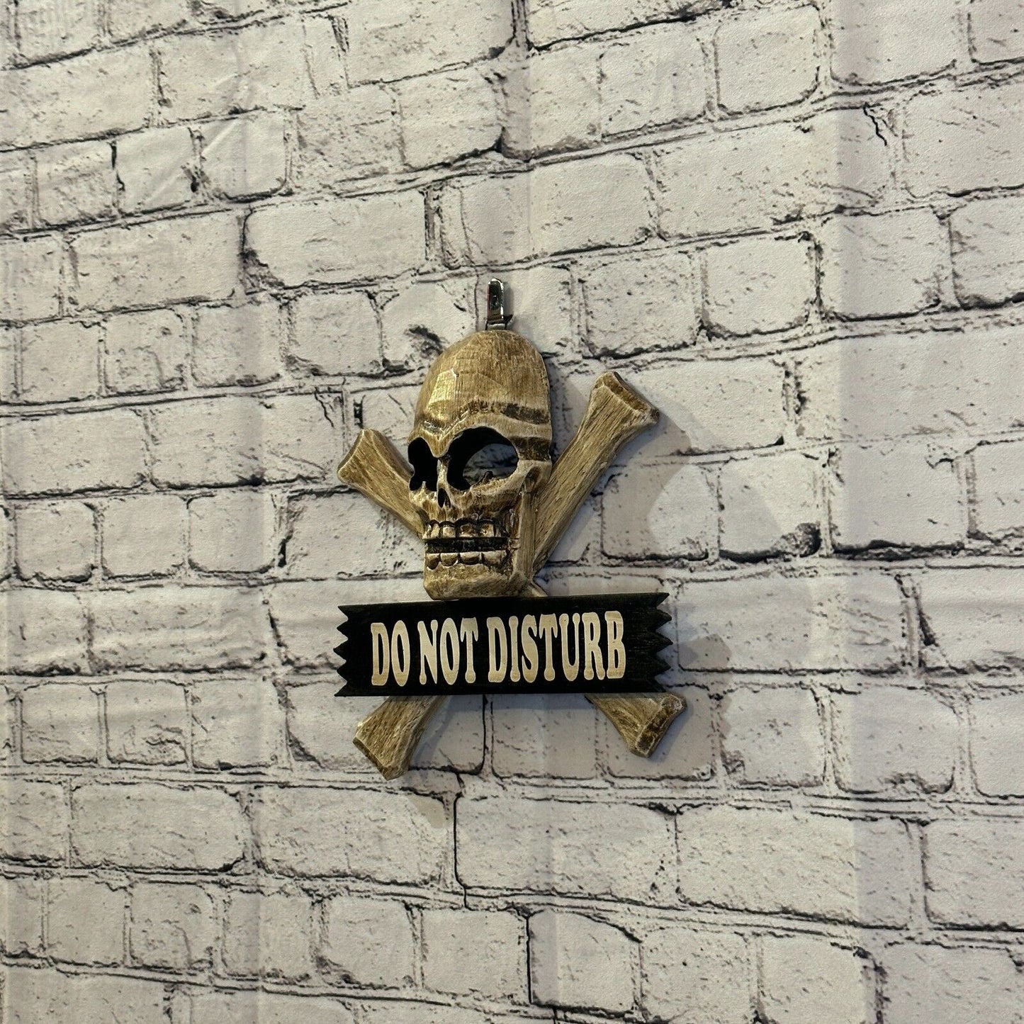 Skull & Crossbones Do Not Disturb Pirate Sign Door Plaque 20cm x 20cm Handmade