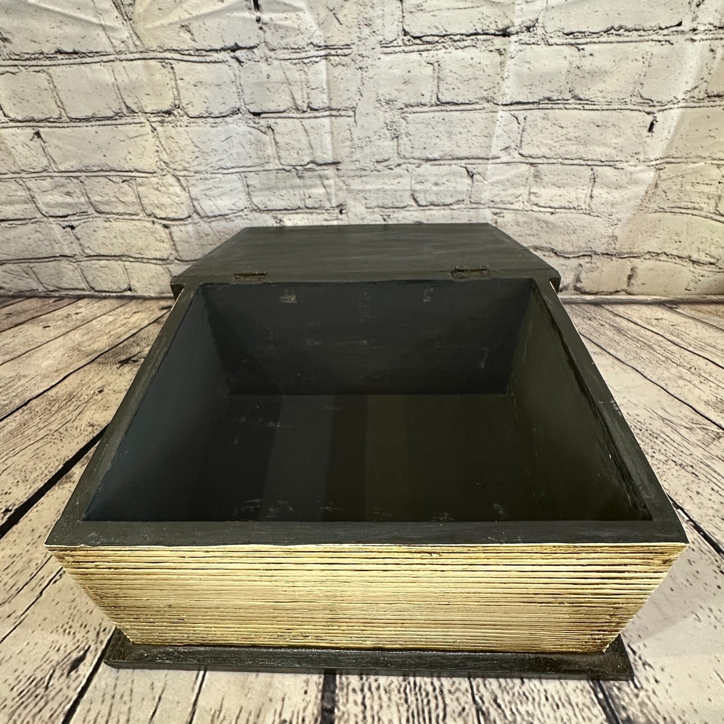 30cm x 22cm Book Wooden Gothic Pentagram Symbol Coffin Jewellery Trinket Box