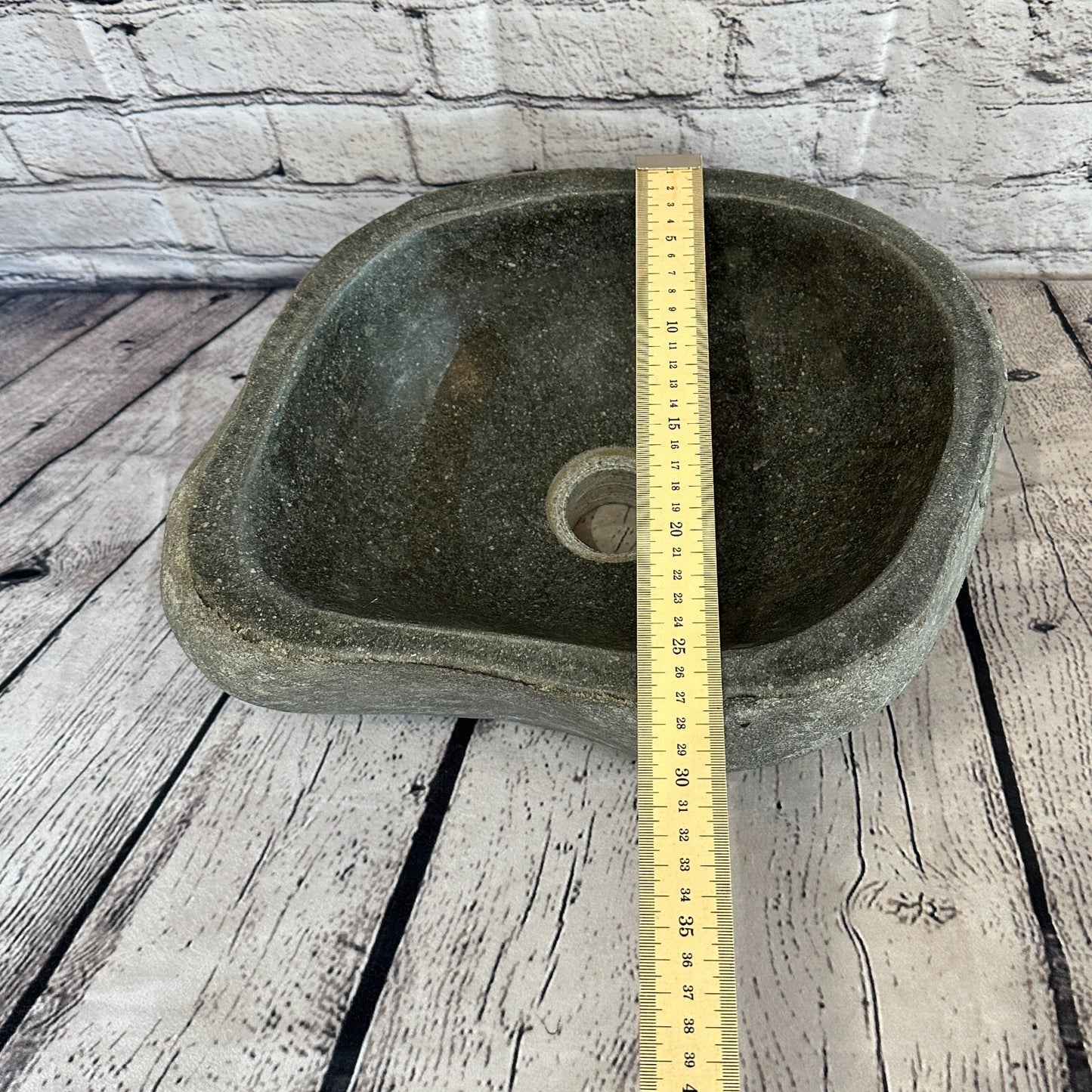 32cm x 27cm River Stone Sink Basin Bowl Natural for Bathroom Washroom Oval No 3
