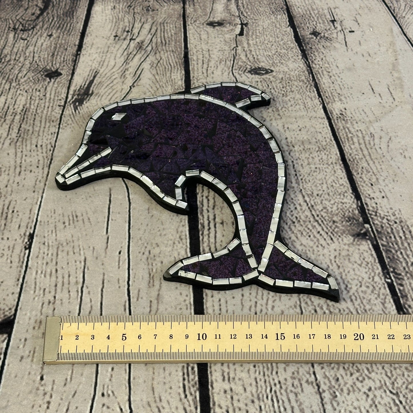 Purple Dolphin Fish Mosaic Tile Wall Mirror 20cm x 20cm Handmade New