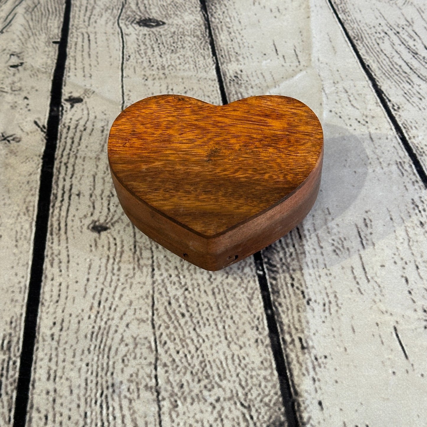 Carved Love Heart 4 Bit Wooden Puzzle Box Secret Box Magic Trinket Handmade