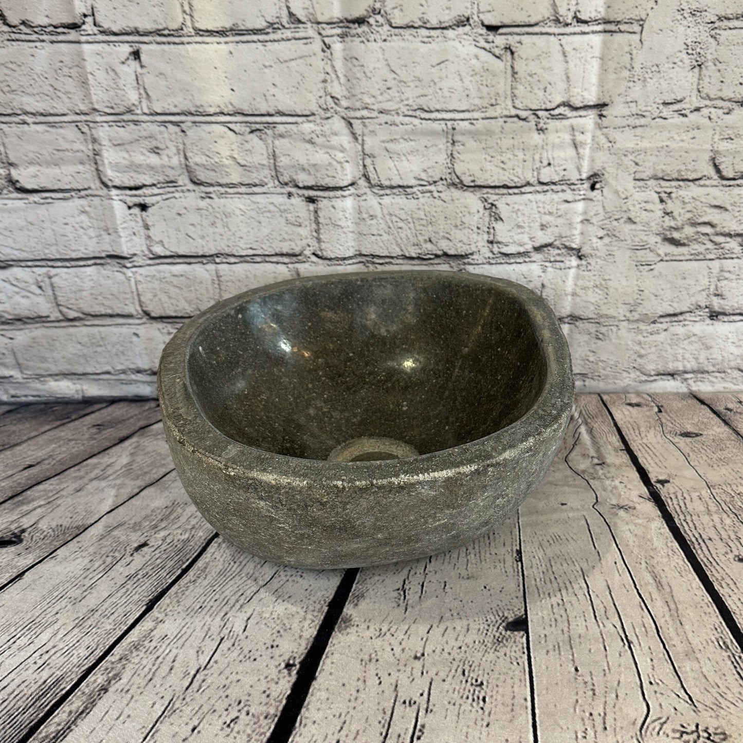 28cm x 26cm River Stone Sink Basin Bowl Natural for Bathroom Washroom Oval No 18