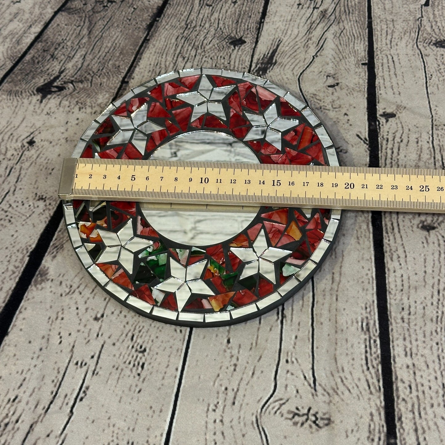 Red Star Mosaic Tile Wall Mirror 20cm x 20cm 8 Inches Handmade New
