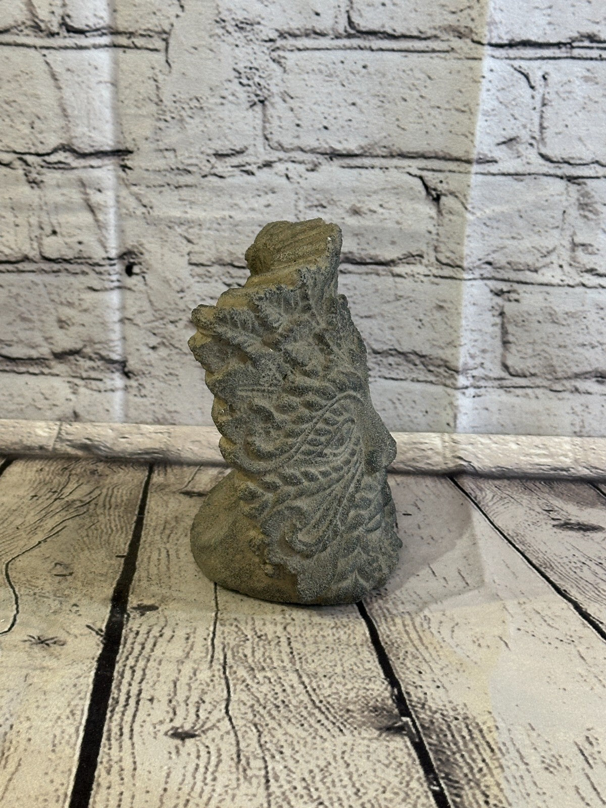 Green Man Pattern Stone Garden 15cm x 12cm Ornament Outdoor Indoor Statue Hindu