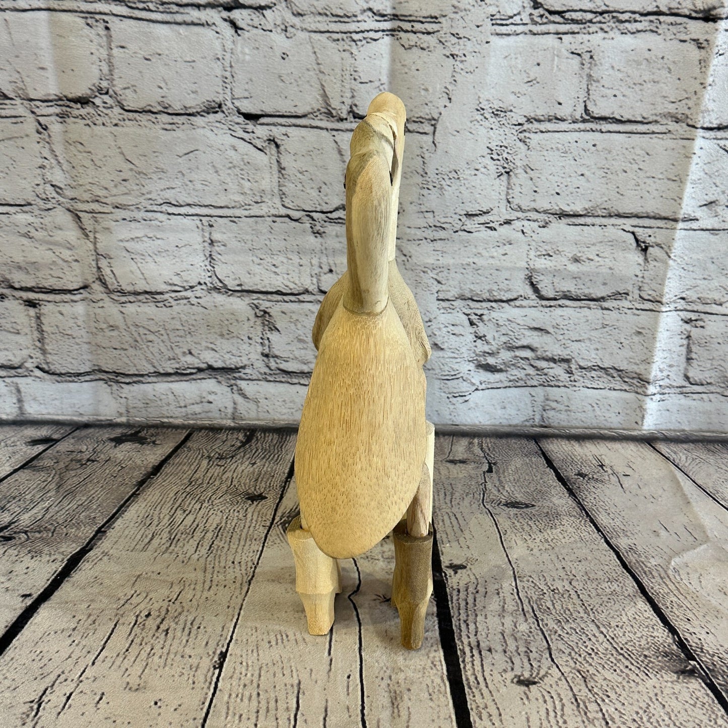 Kissing Ducks 25cm Tall Wooden Hairy Duckling Baby Duck Bamboo Root Fairtrade