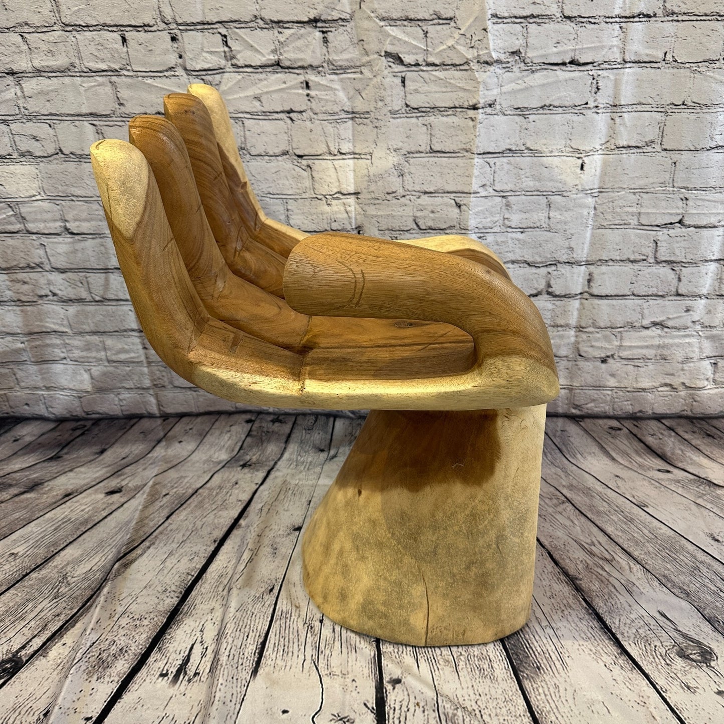 Right Hand Chair Seat 4 Finger Support Solid Suar Wood Indoor Outdoor Garden