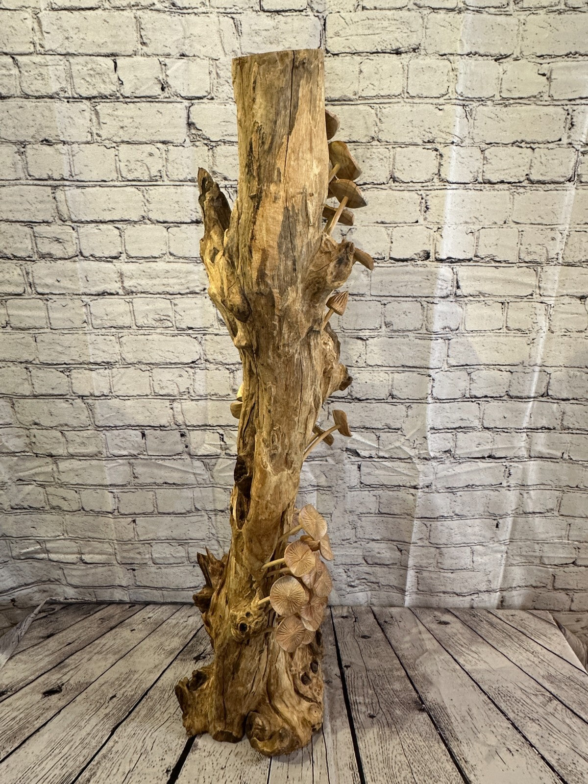 90cm Tall Mushrooms Cluster Parasite Ornament Natural Carving Fairtrade Wooden