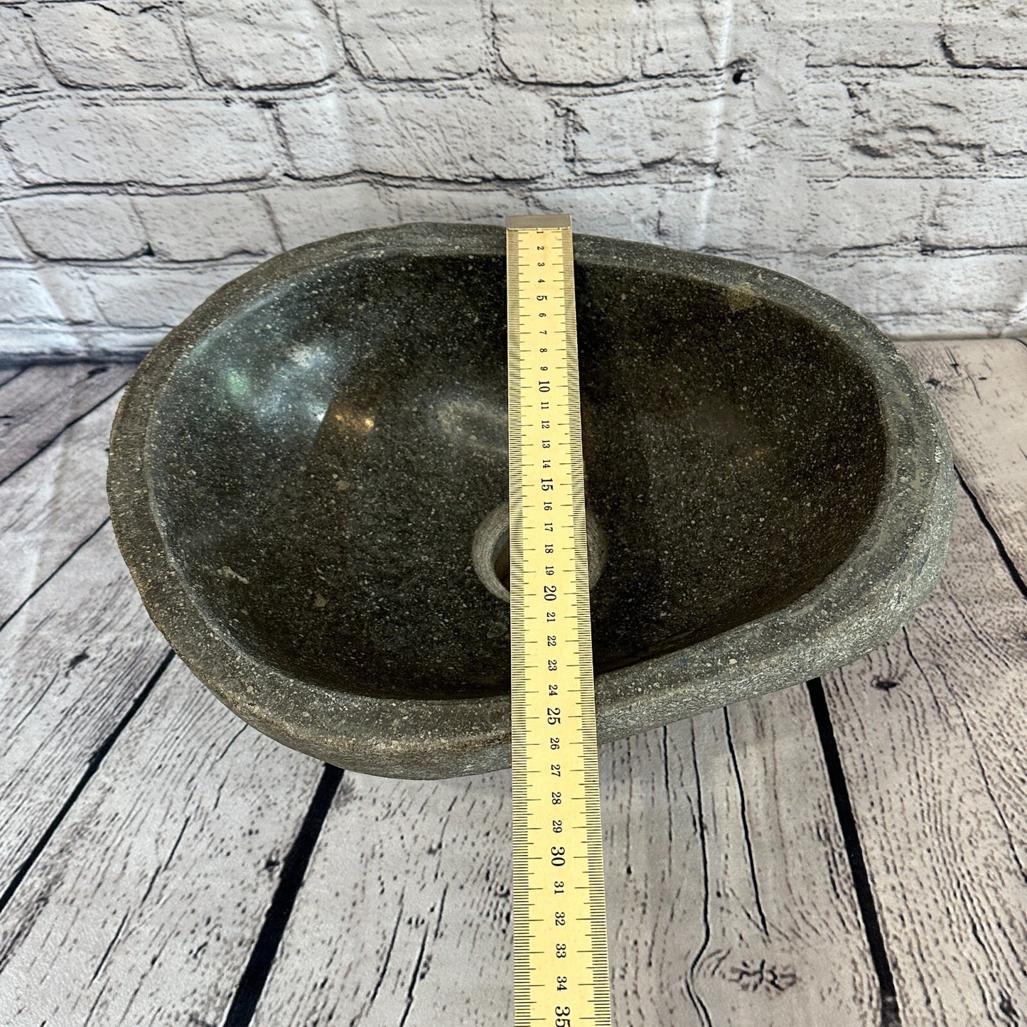 34cm x 26cm River Stone Sink Basin Bowl Natural for Bathroom Washroom Oval No 8