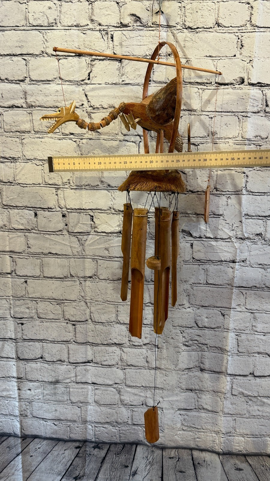 Dragon With Chimes Bamboo Windchime 60cm Garden Gift Summer Handmade Chimes