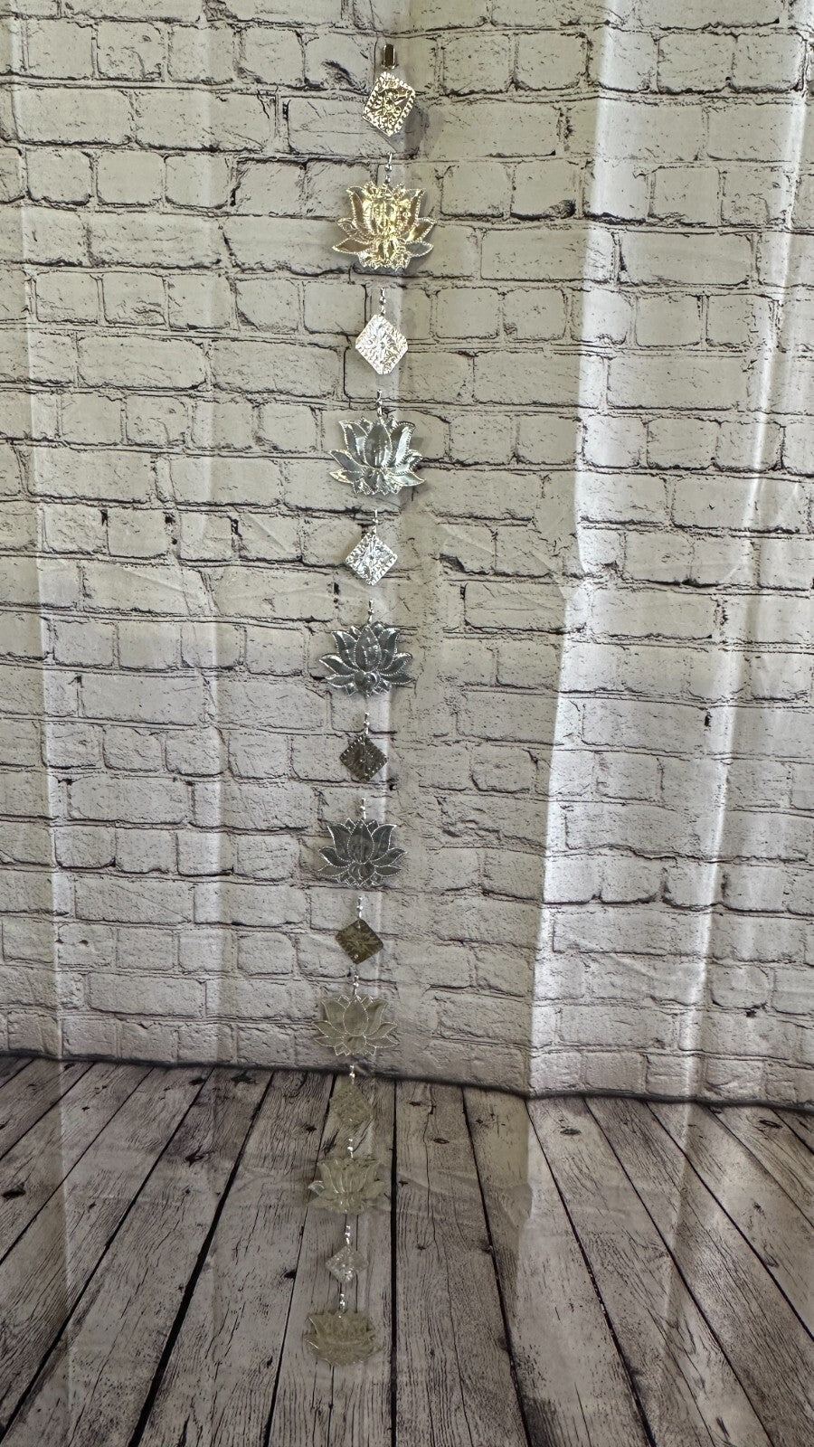 Aluminium Stamped Lotus Flower String Wall Hangings Home Decoration