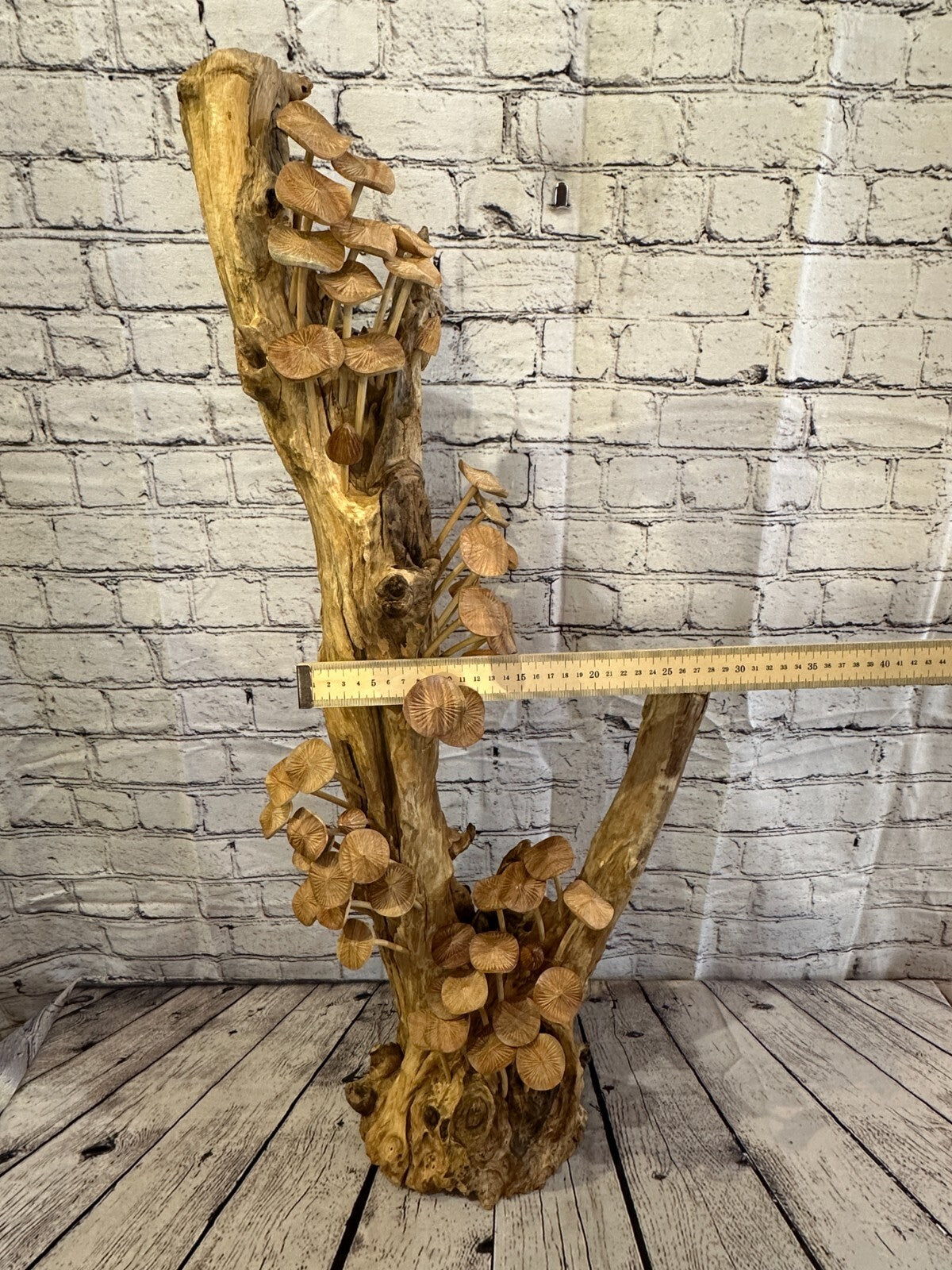 90cm Tall Mushrooms Cluster Parasite Ornament Natural Carving Fairtrade Wooden