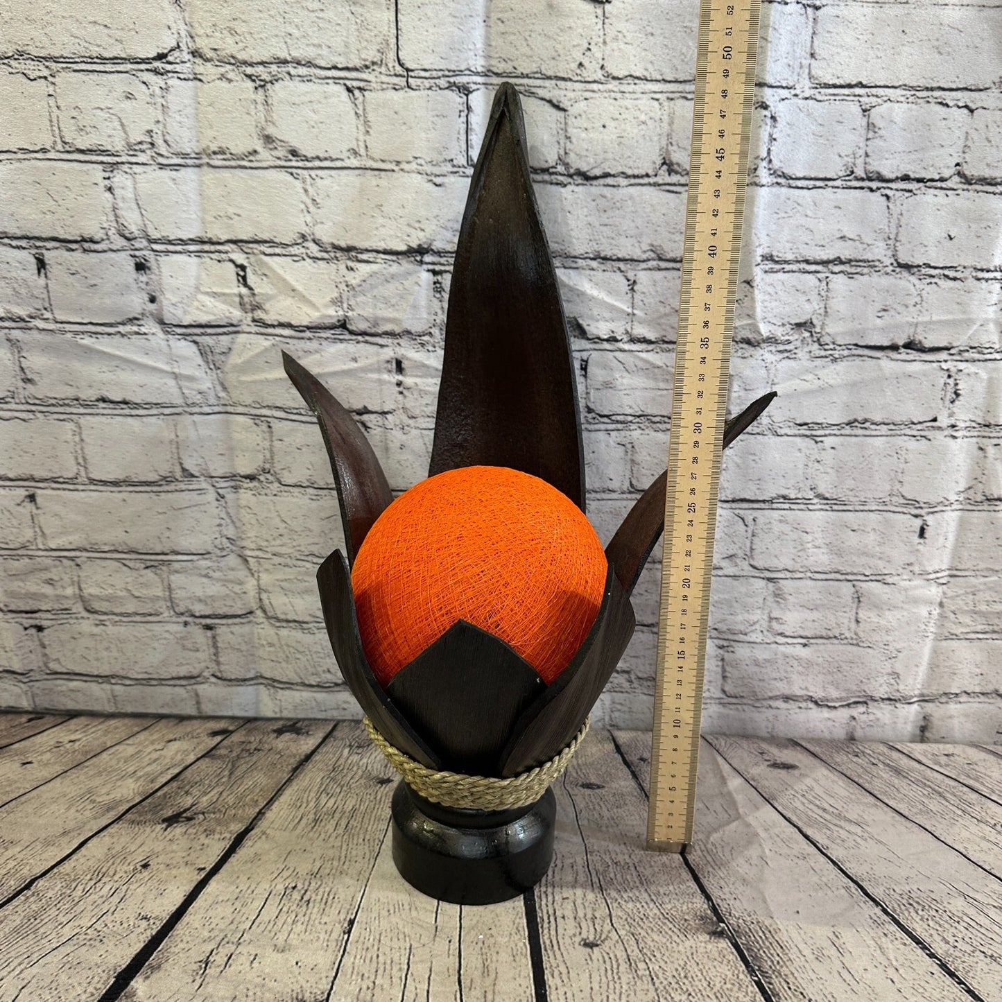 Orange Brown Leaf Natural 50cm Tall Leaf Lamp Twist LED UK Mains Plug Design 8