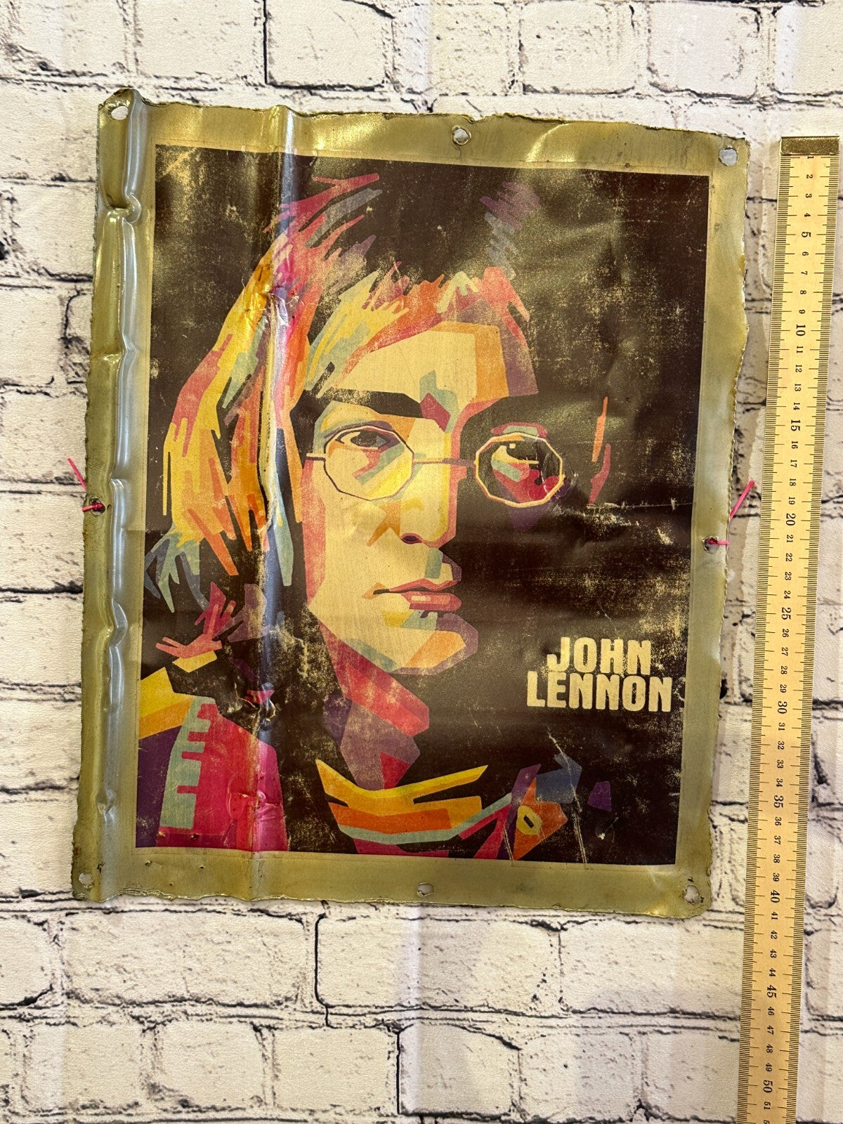 John Lennon Art Poster Advert Wall Plaque 42cm x 36cm Vintage Retro Tin Sign