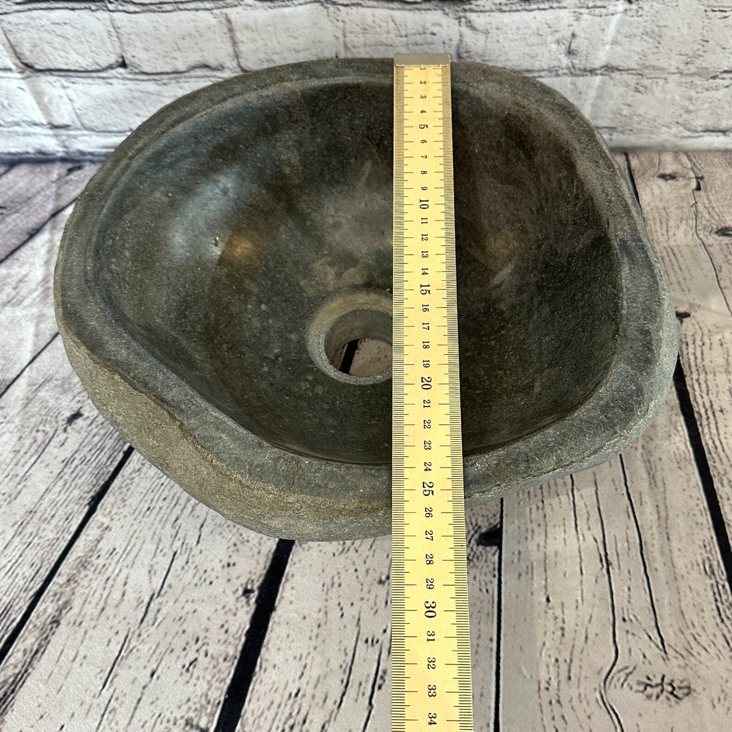 30cm x 25cm River Stone Sink Basin Bowl Natural for Bathroom Washroom Oval No 11