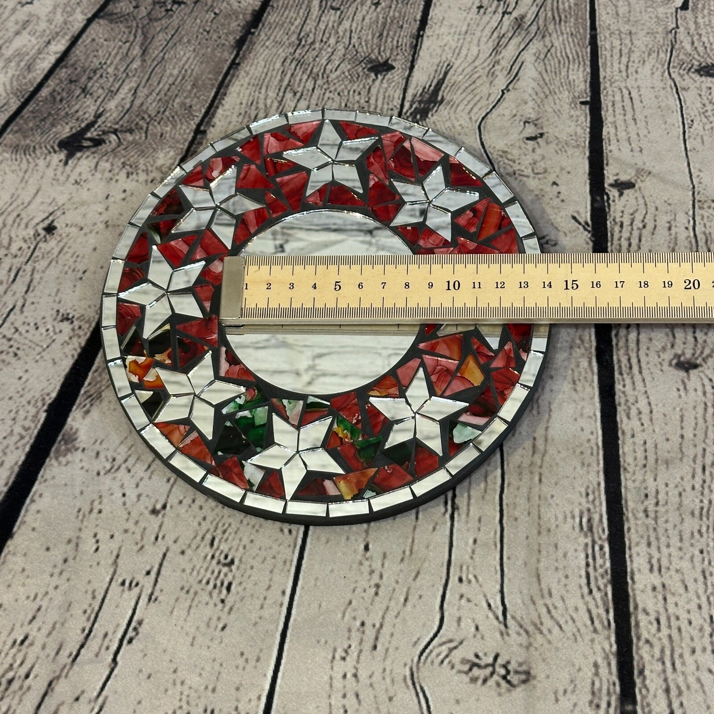 Red Star Mosaic Tile Wall Mirror 20cm x 20cm 8 Inches Handmade New