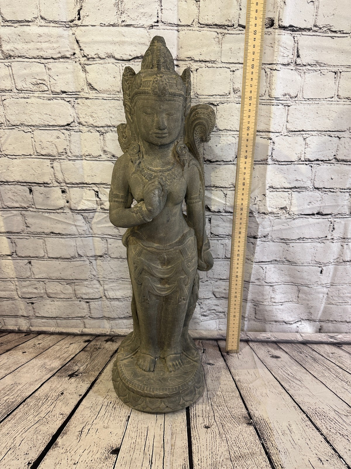 Shiva Goddess Stone Garden 65cm x 18cm Ornament Outdoor Indoor Statue Hindu