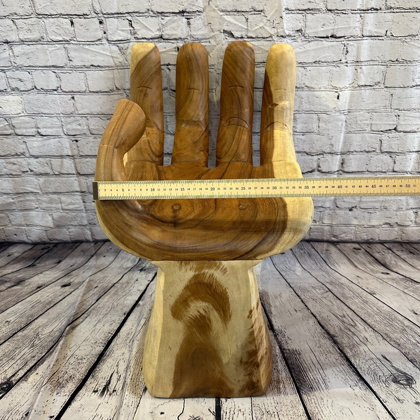Right Hand Chair Seat 4 Finger Support Solid Suar Wood Indoor Outdoor Garden